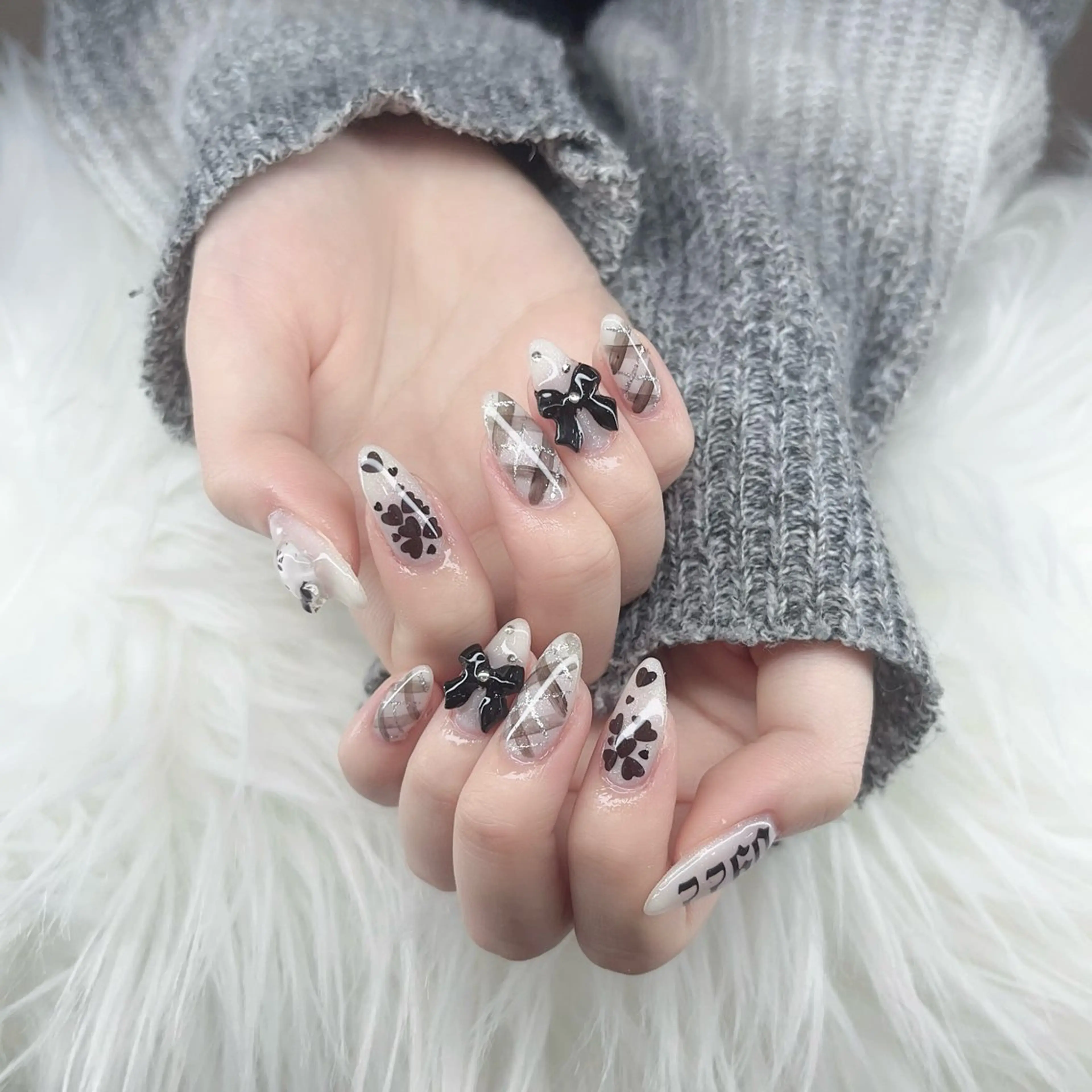 ネイル フレンチネイル キラキラネイル マグネットネイル ミラーネイル ニュアンスネイル MeiMei Nail モデル募集のネイルデザイン