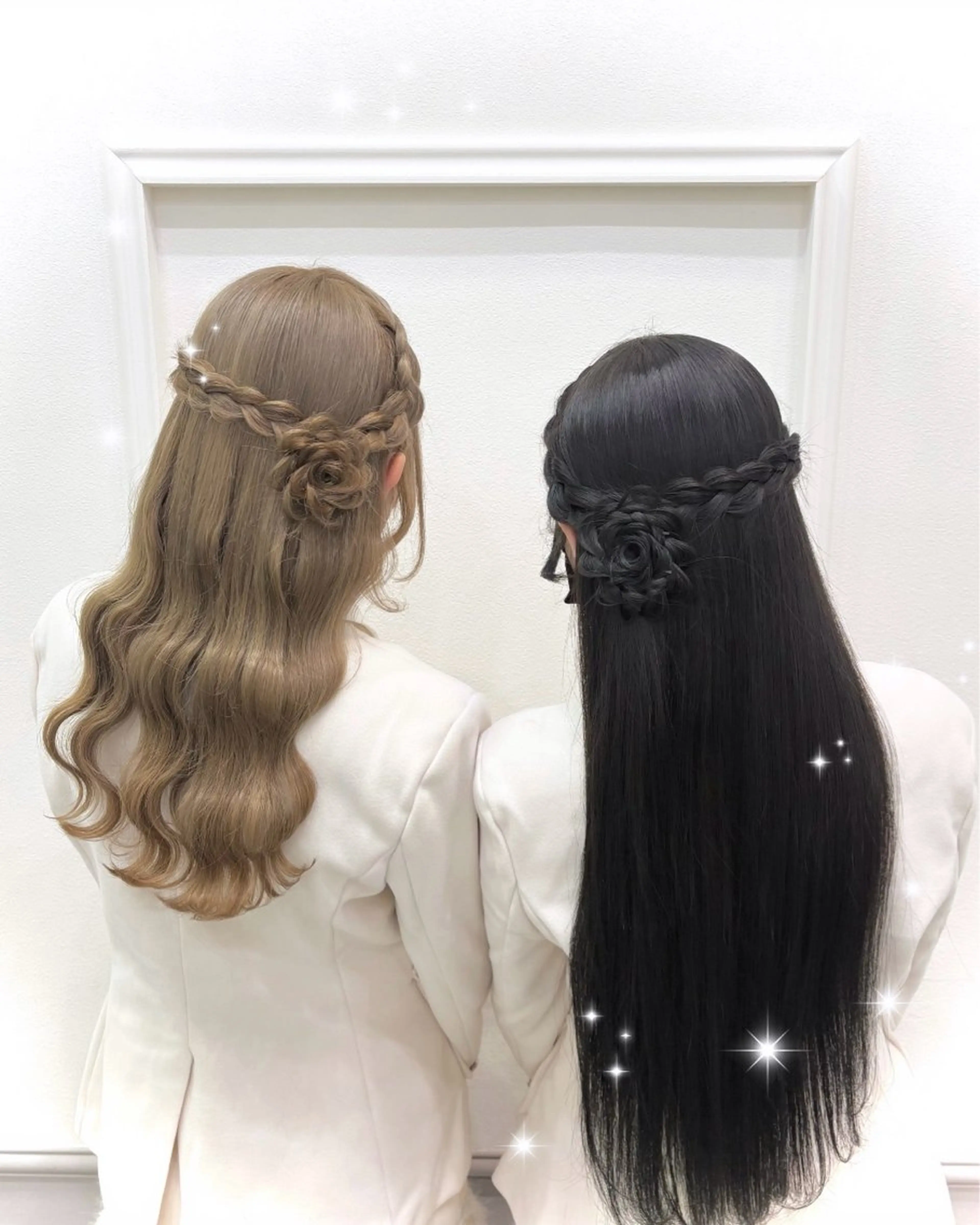 ロング ヘアアレンジ ハーフアップ ヘアセット lien ヒジリのヘアスタイル