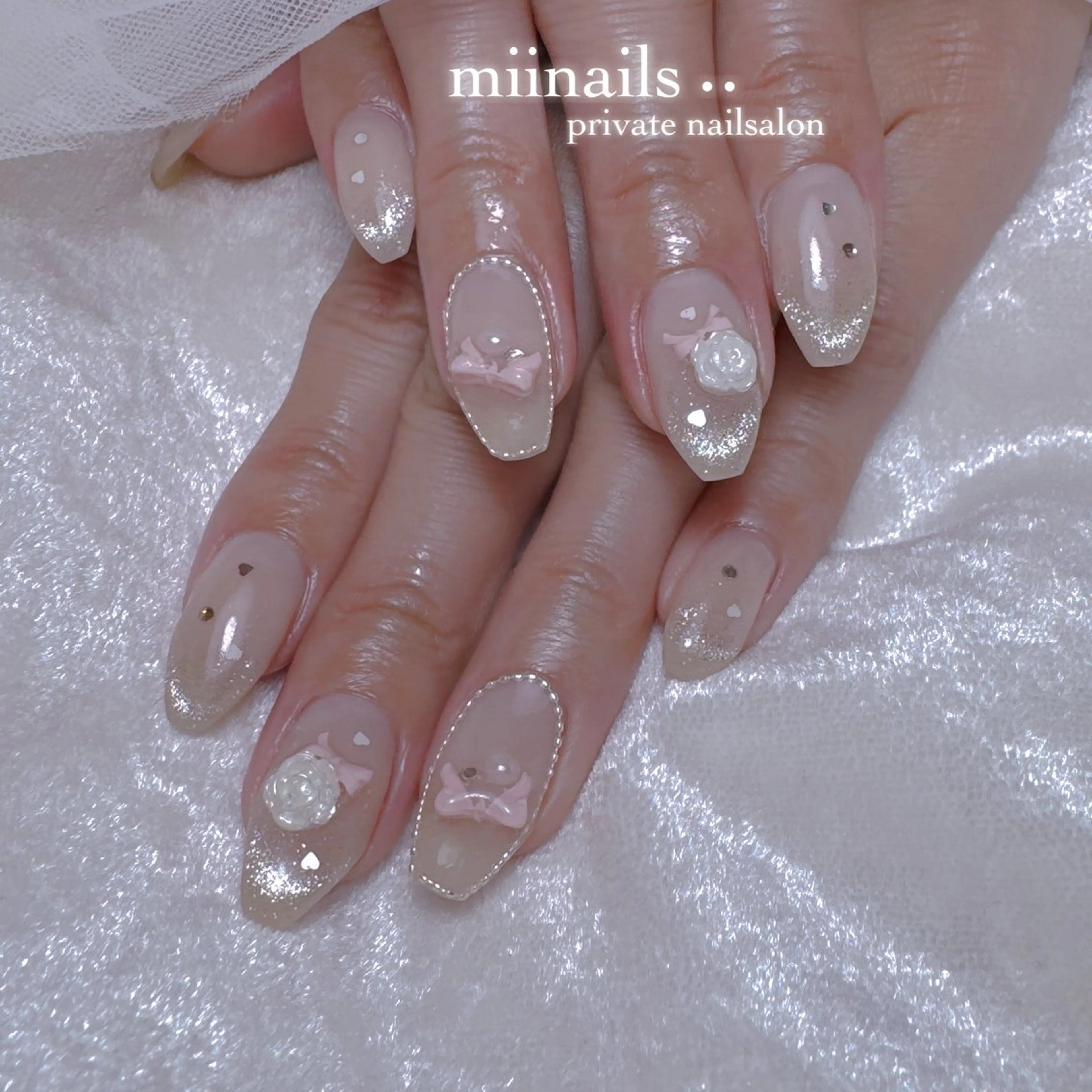 ネイル 韓国ネイル マグネットネイル ワンホンネイル ハンドネイル nailsalon miinailsのネイルデザイン