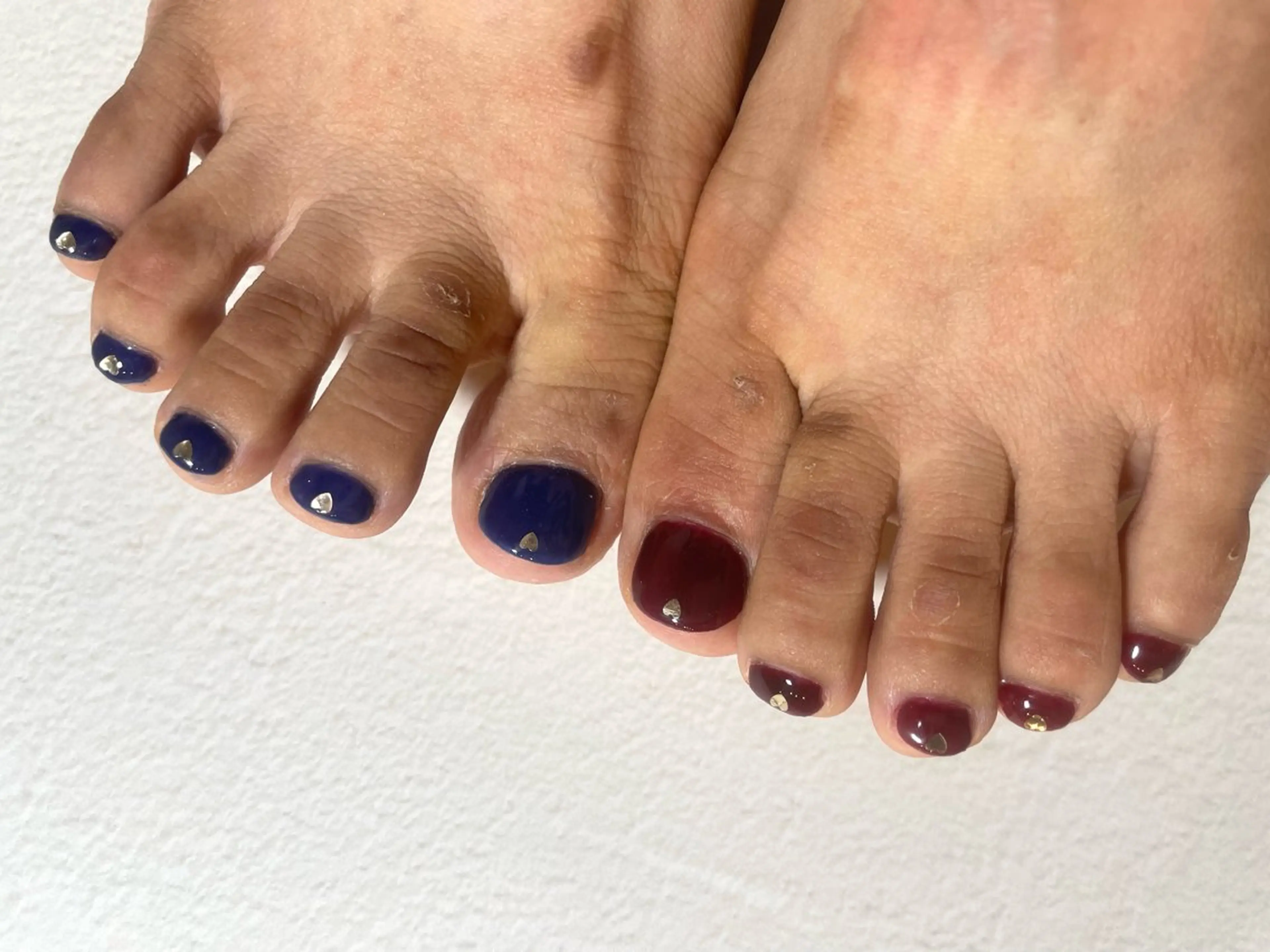 ボルドーカラー&ディープブルー🩵ハートホロパーツ♡の写真