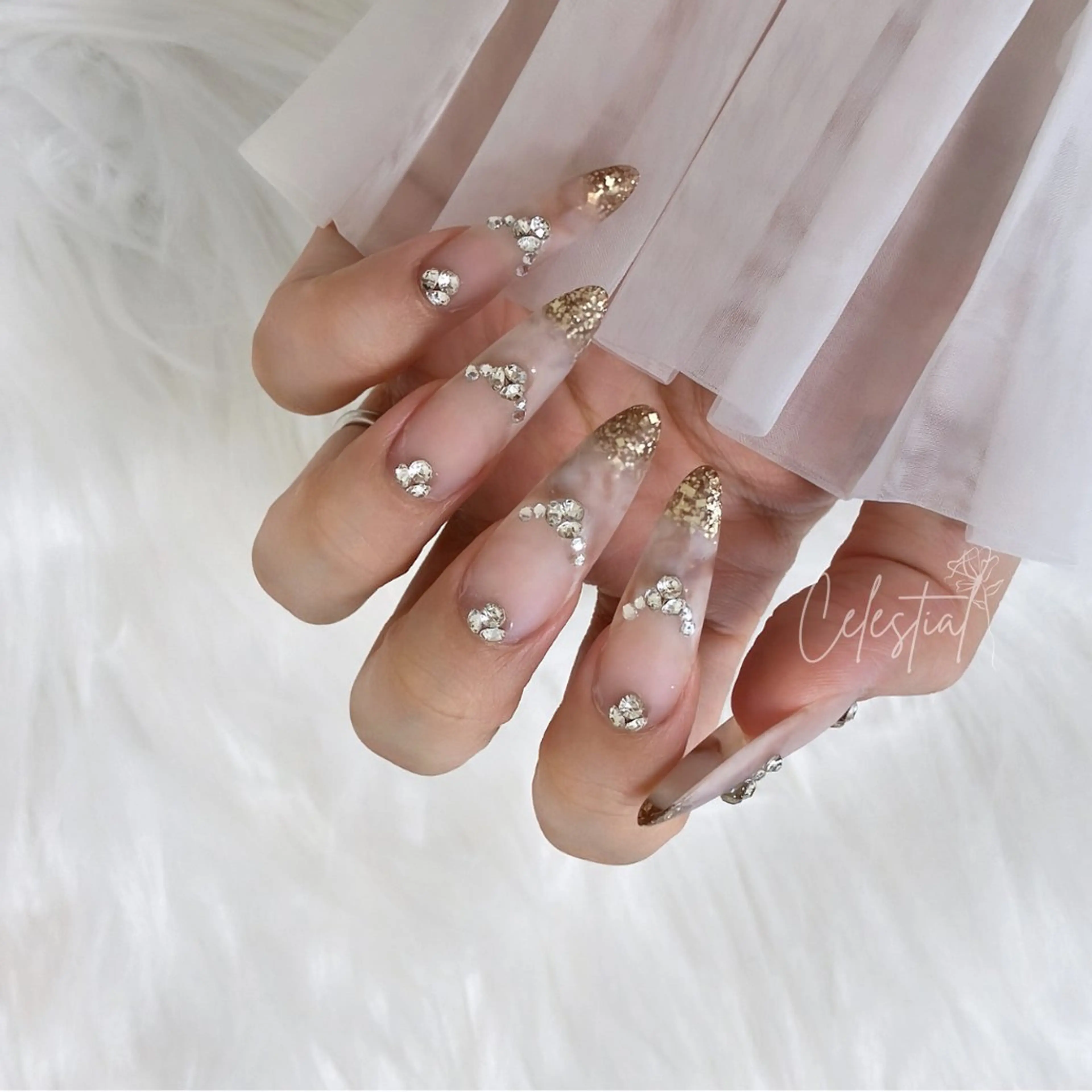 ネイル 大理石ネイル(マーブル) ストーンネイル Celestial nailのネイルデザイン