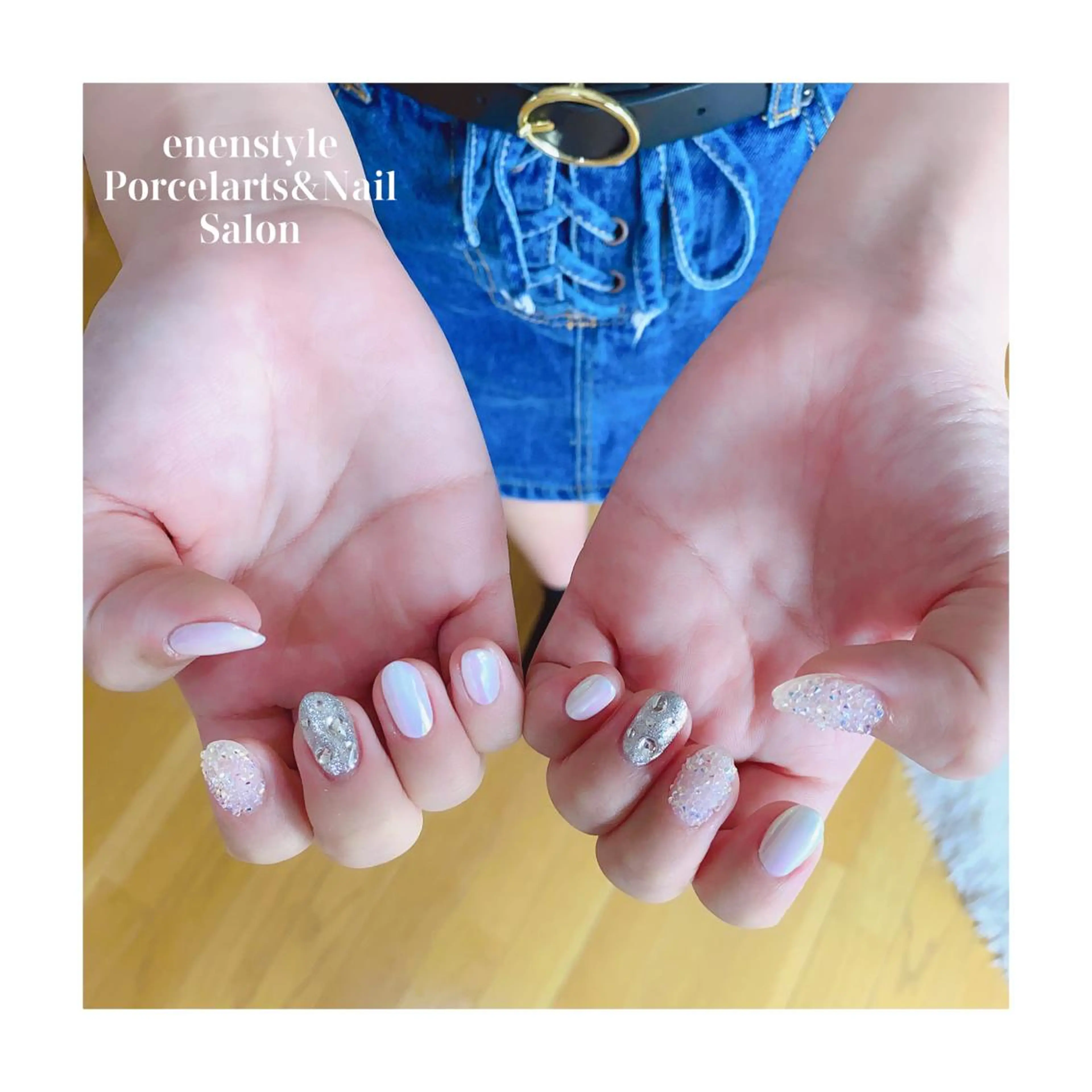 ミディアム ネイル ジェルネイル ニュアンスネイル オフィスネイル ワンカラーネイル パラジェル ハンドネイル 👑enen style👑のネイルデザイン