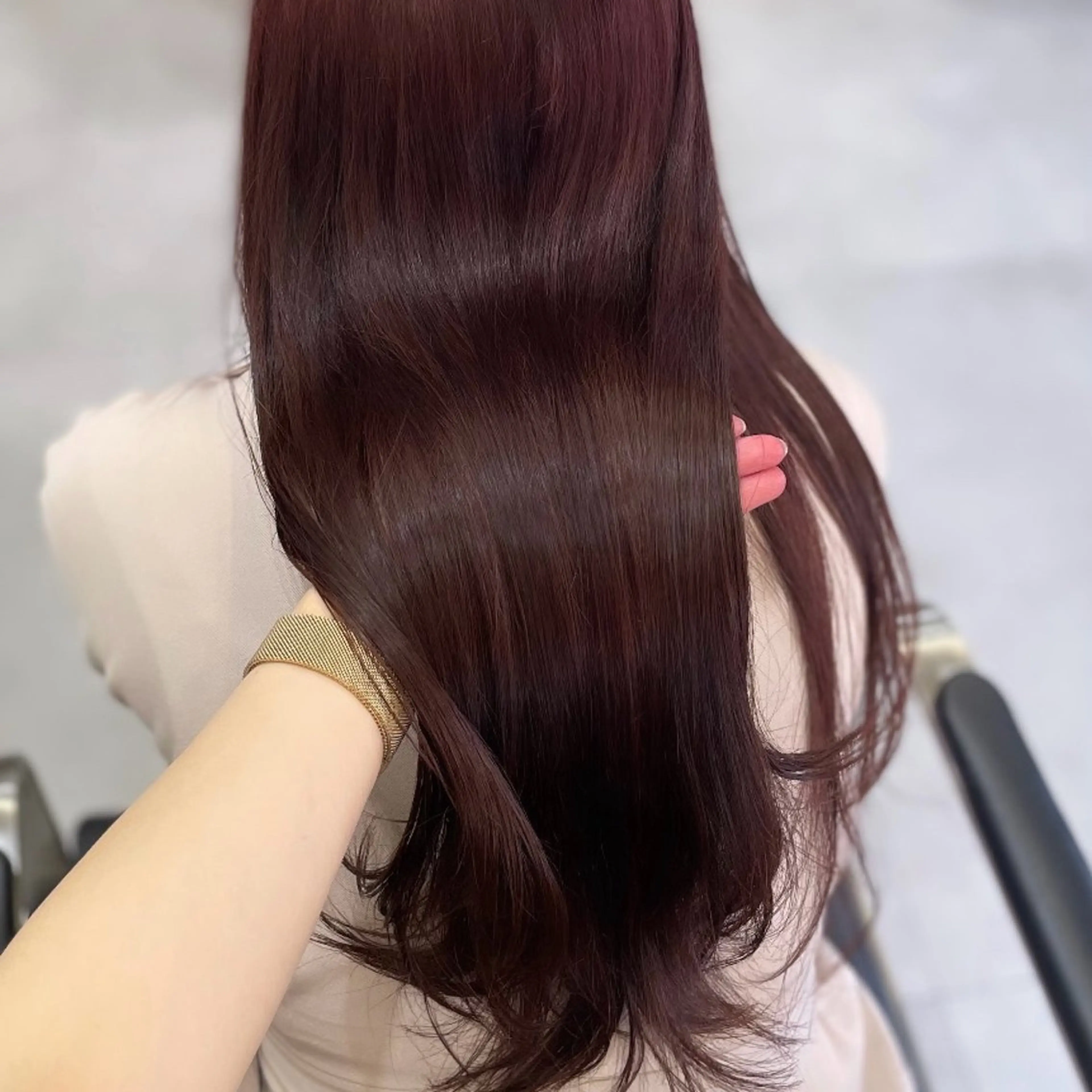 ロング カラー ブリーチ ブリーチなしカラー 髪質改善 ヘアカラー Rui/透明感カラー 暖色/レイヤーカットのヘアスタイル