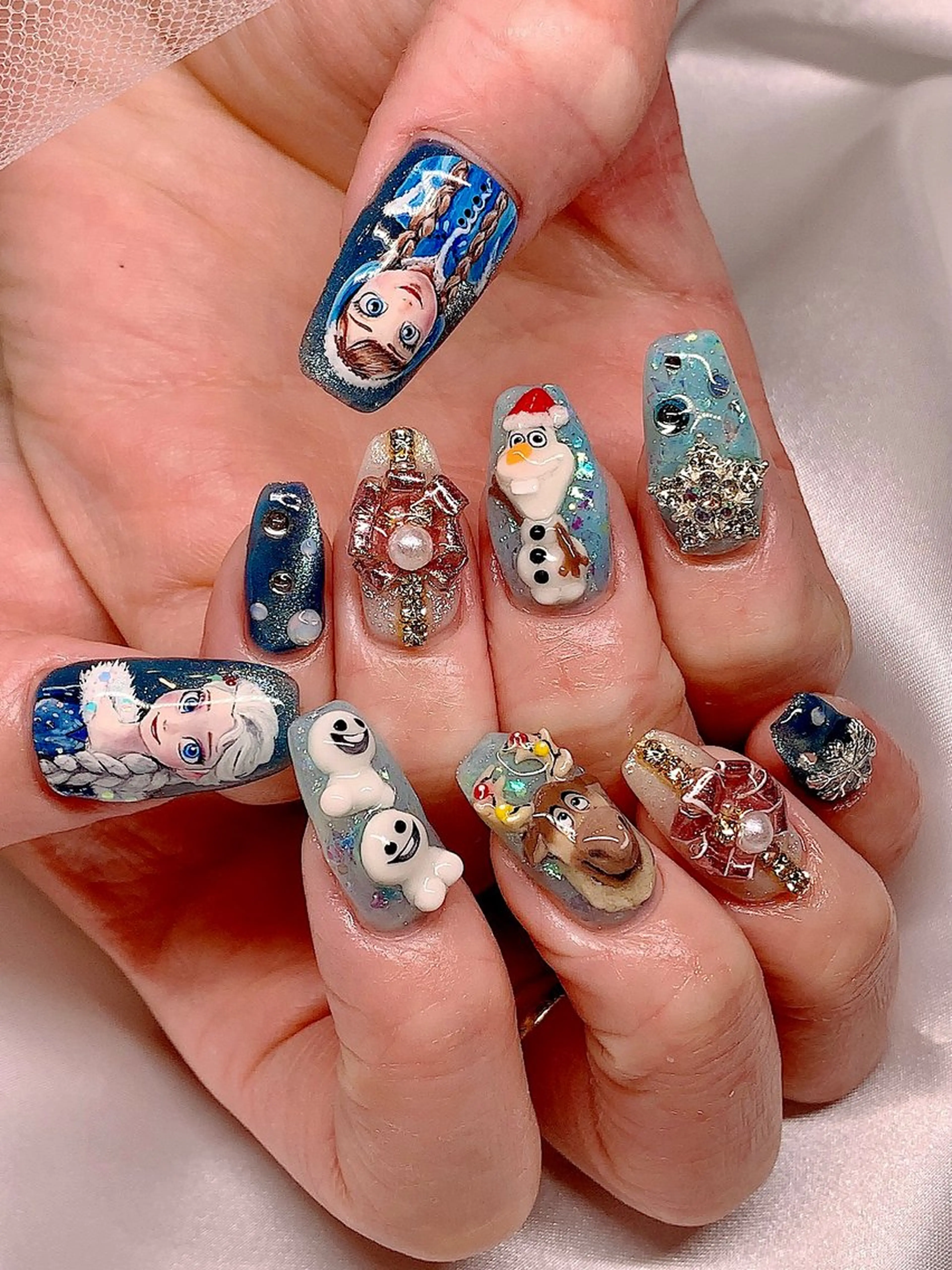 ネイル アートネイル キラキラネイル 韓国ネイル 持ち込み ぷっくりネイル 3Dアートネイル💗 都築レナのネイルデザイン