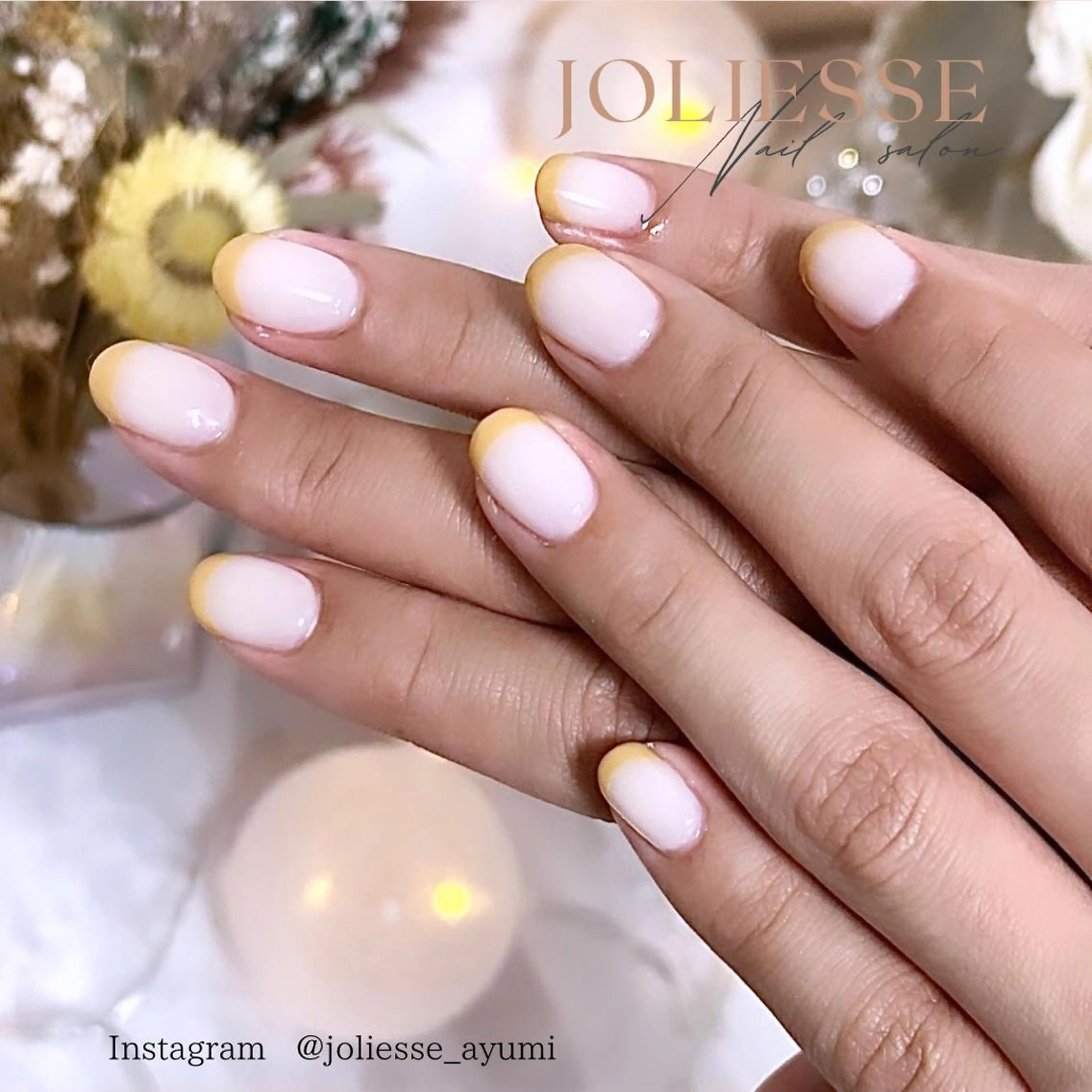 ネイル フレンチネイル シンプルネイル ホワイト ハンドネイル JOLIESSE Ayumiのネイルデザイン