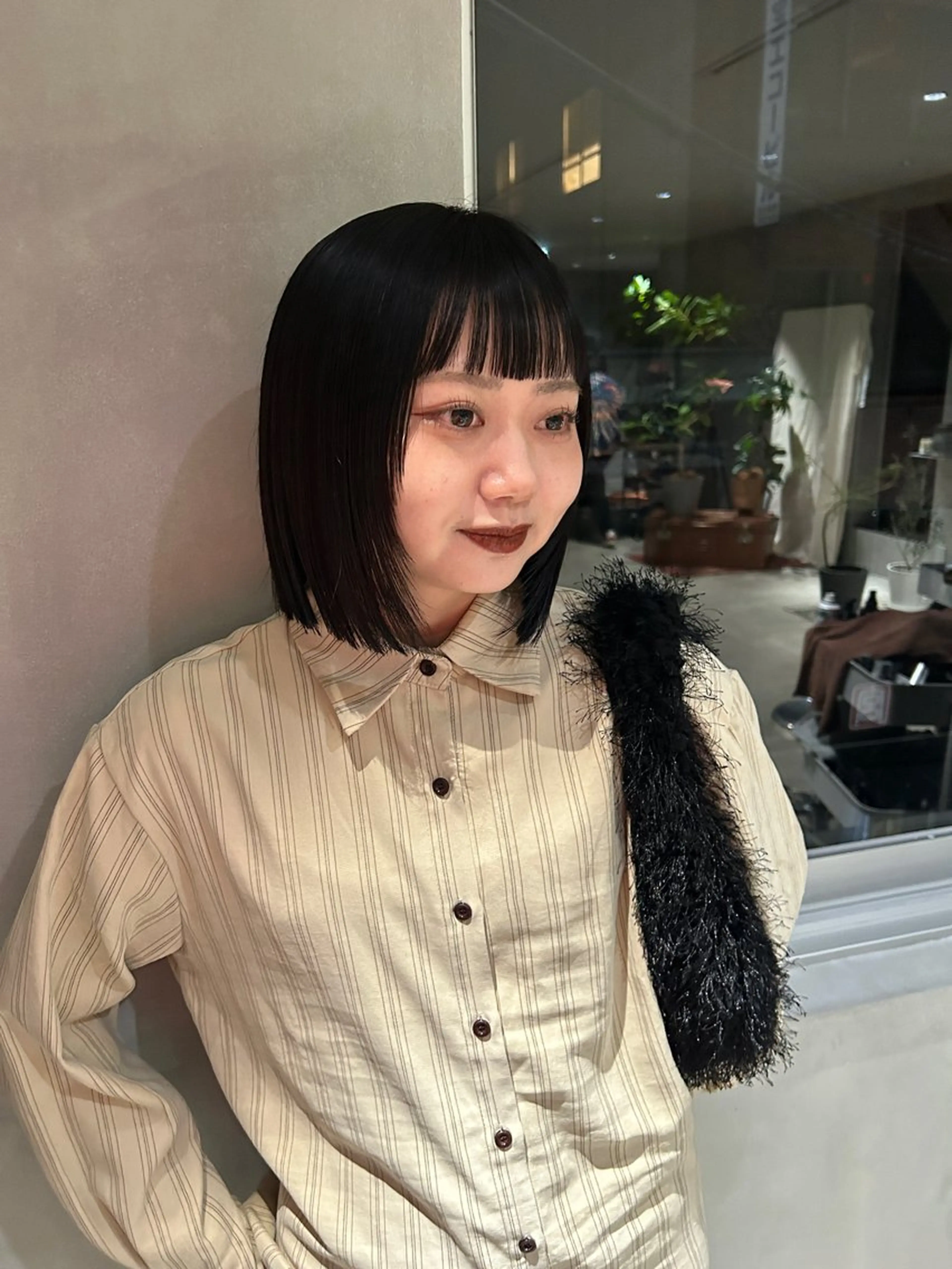 ミディアム カラー ボブ カット 髙林 優衣のヘアスタイル