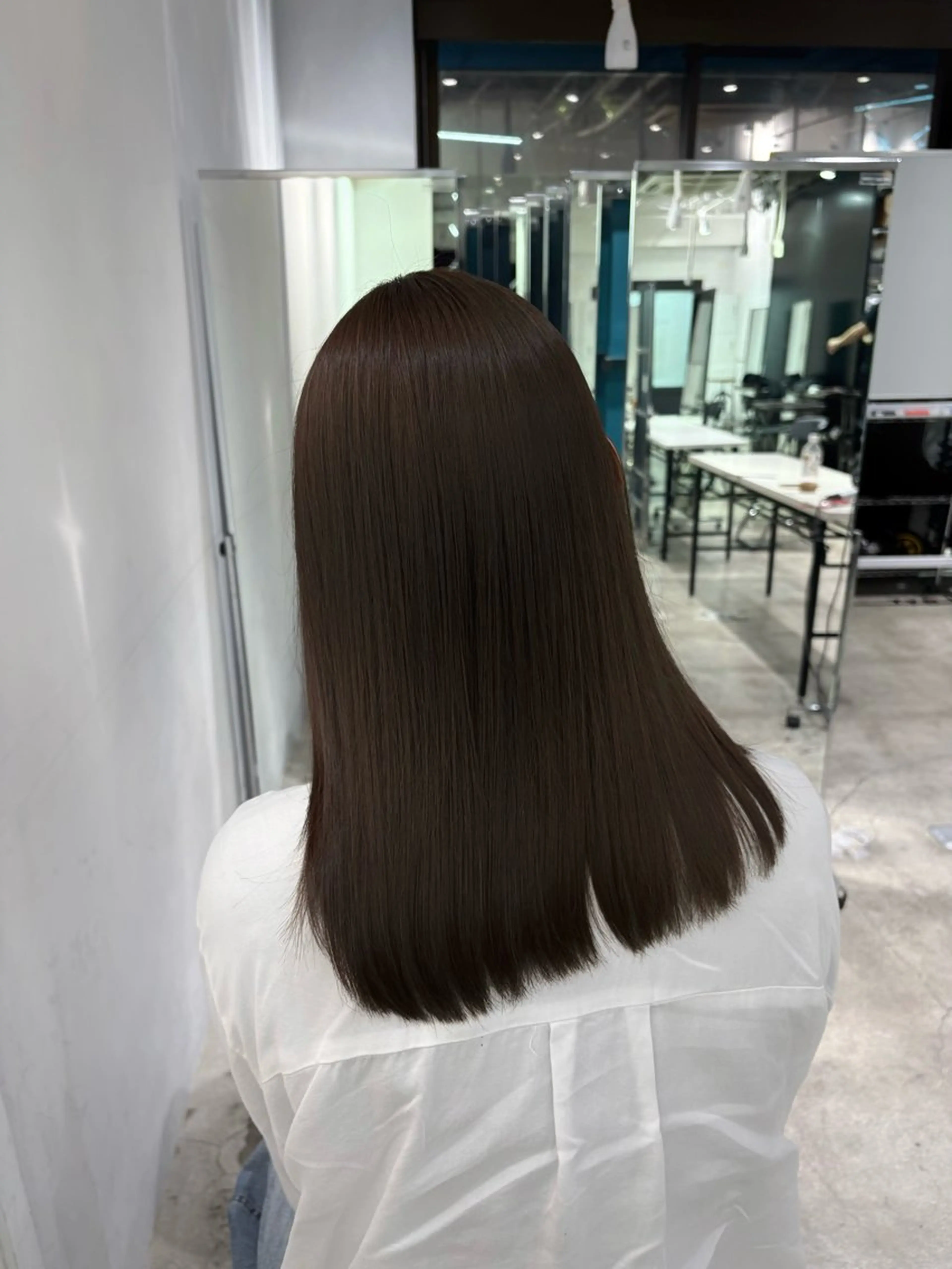 セミロング カラー 新宿ෆ‪ハイライト 特化/cahoのヘアスタイル