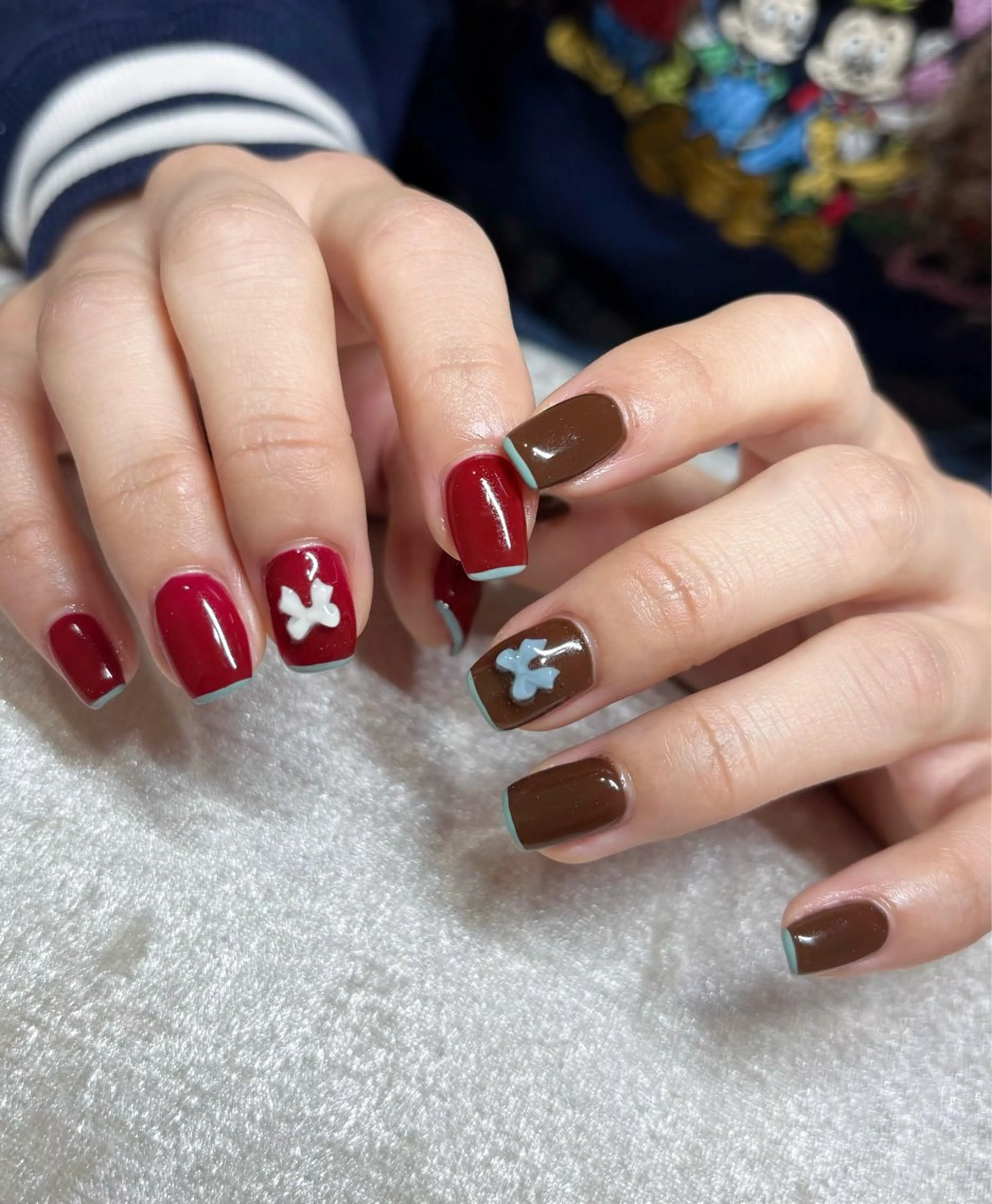 ネイル ブルー Lumos  nails&eyelashes 桜川所属・Lumos Rikaのネイルデザイン