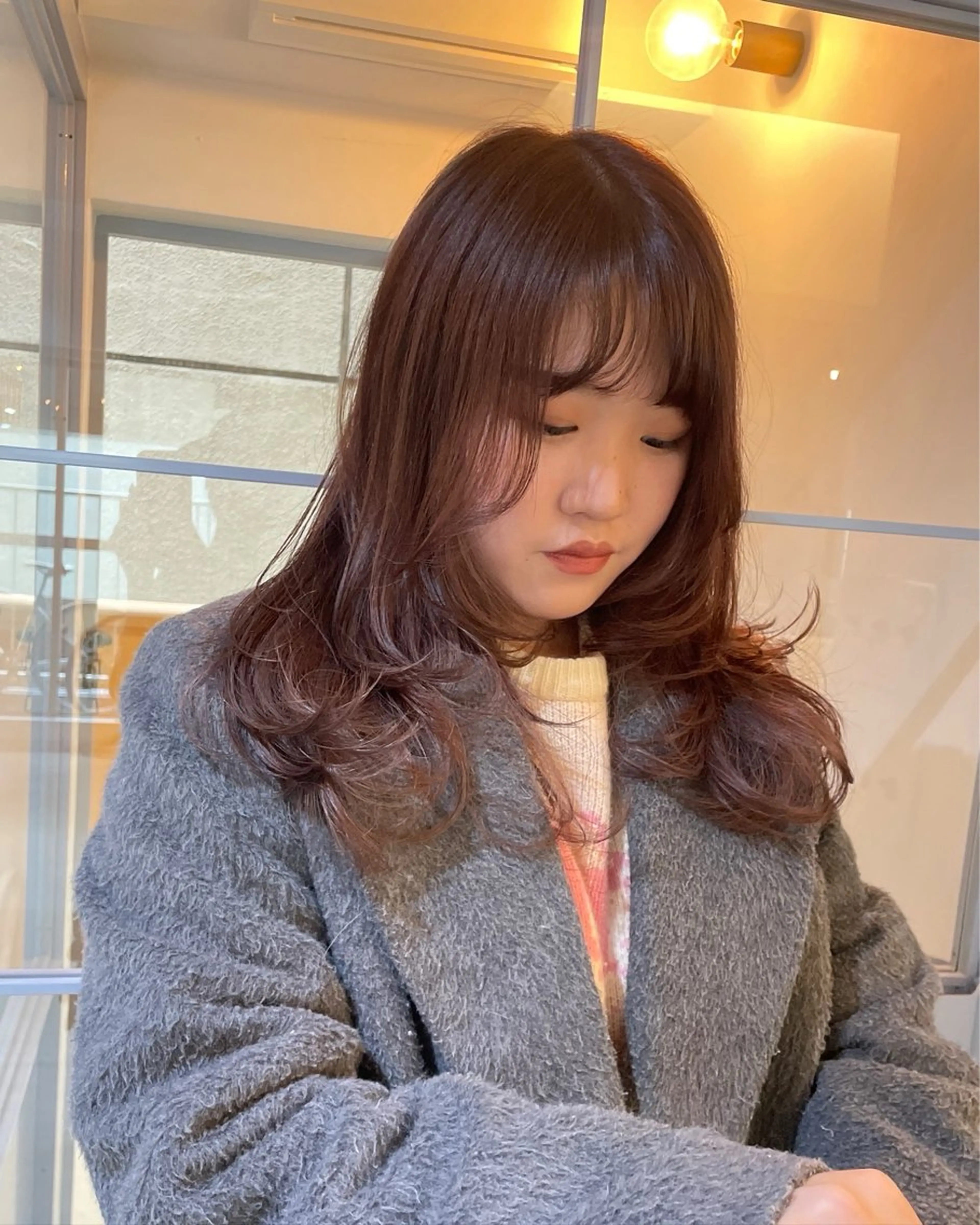 ミディアム カラー カット ヘアカラー miyu ハイトーン/レイヤーのヘアスタイル