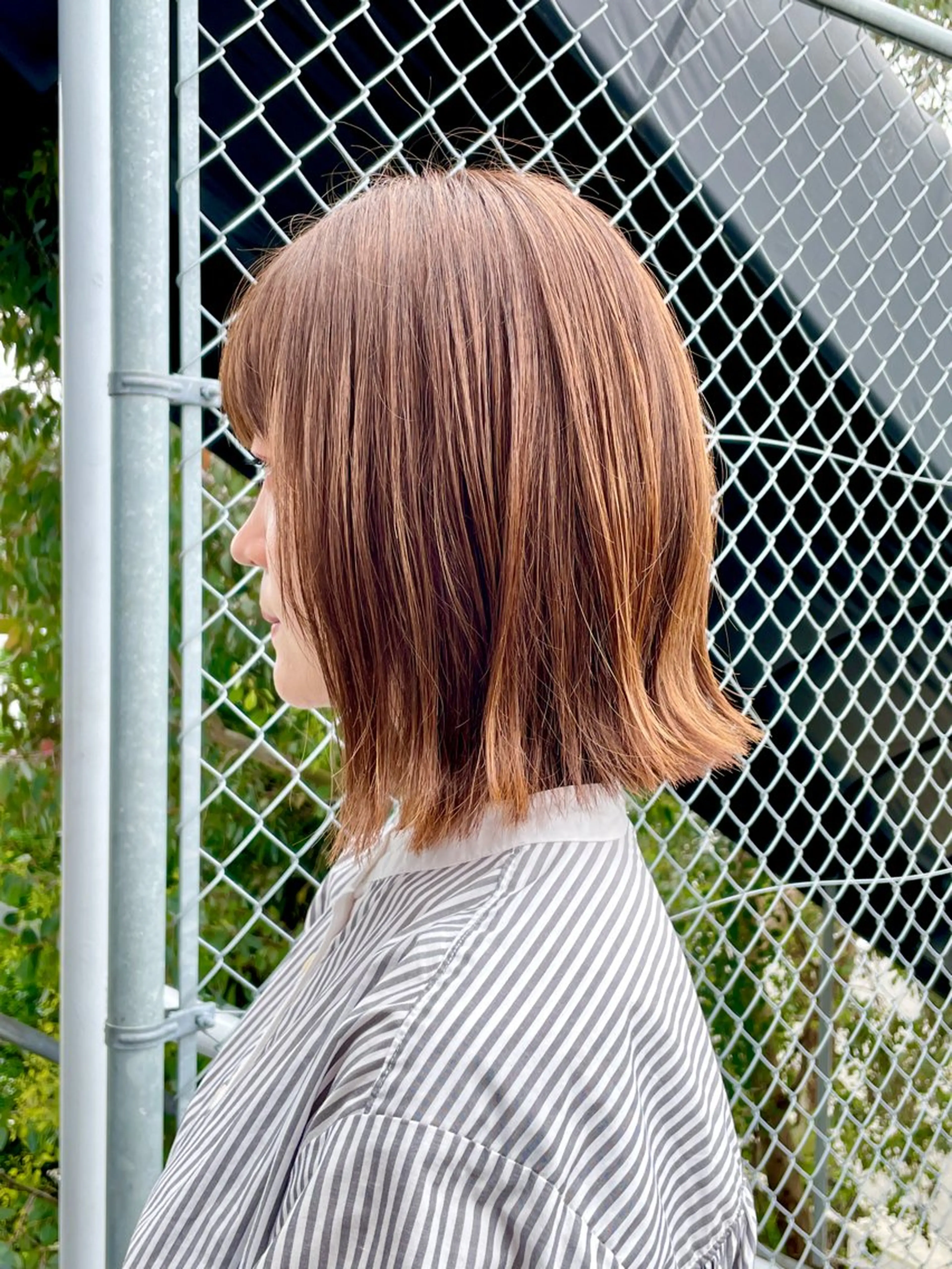 ミディアム カット ヘアカラー トリートメント 岡田 恭明のヘアスタイル