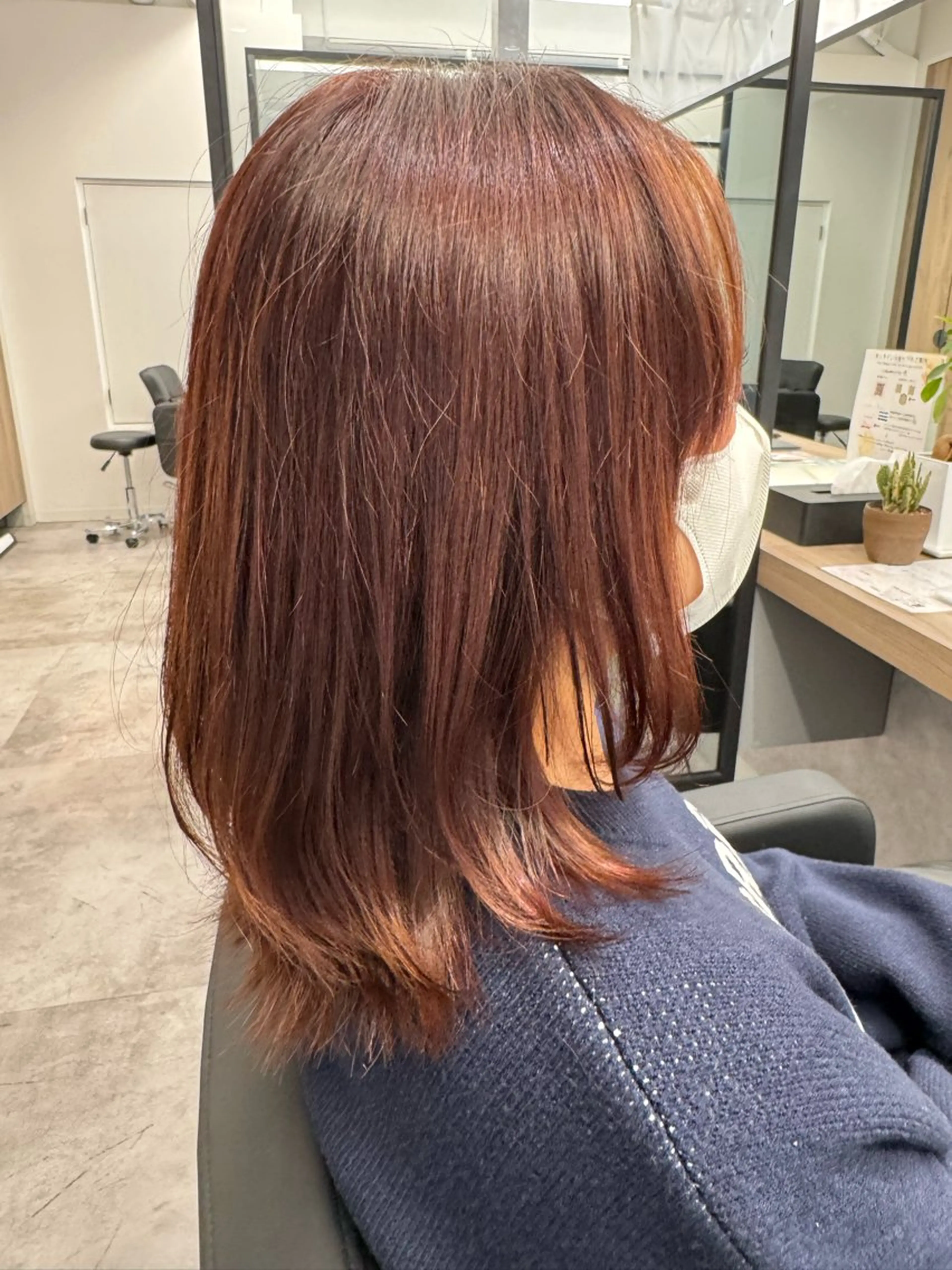 ミディアム レッドブラウン カット ヘアカラー 高橋 廉人のヘアスタイル