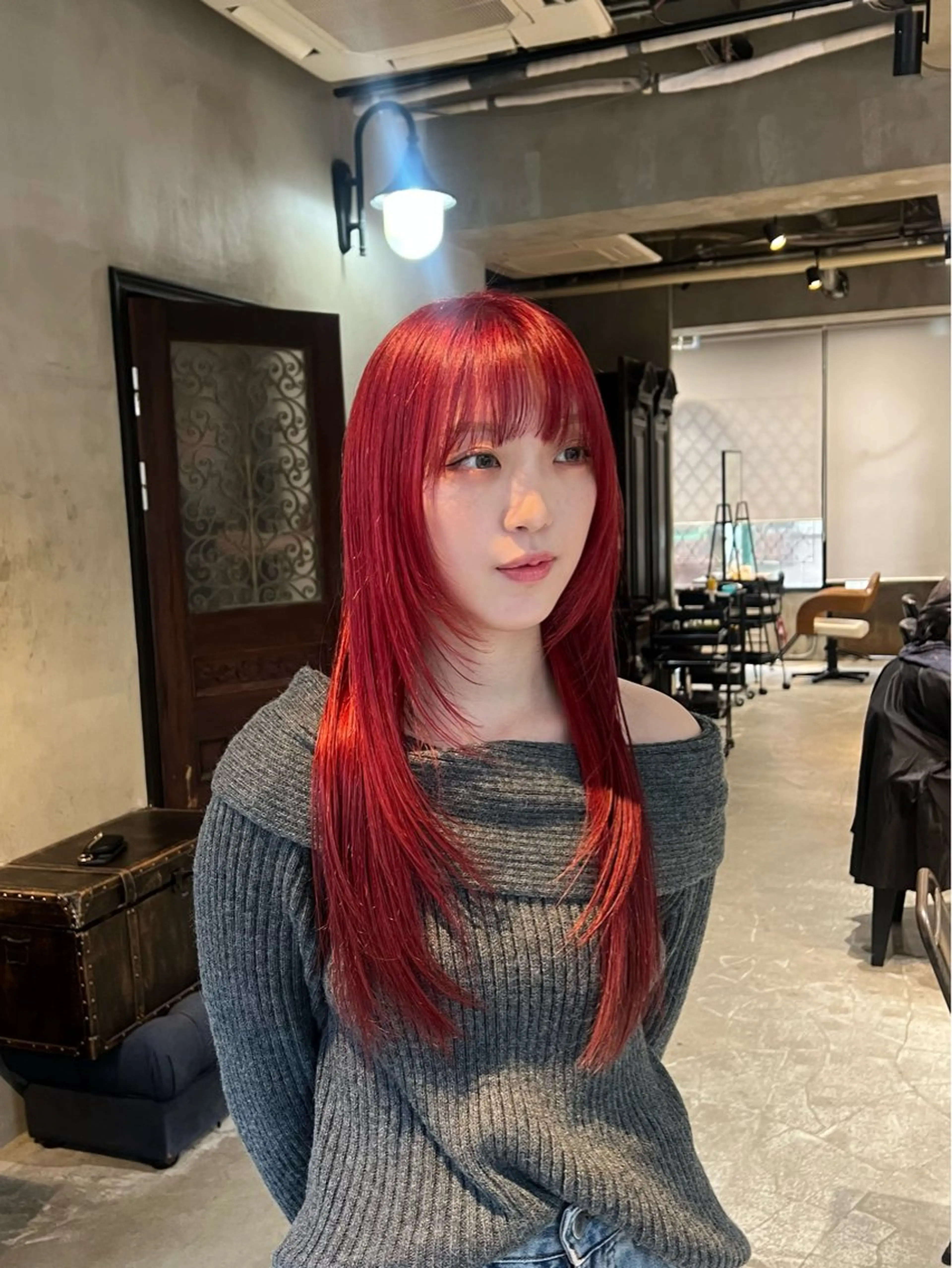 ロング カラー カット ヘアカラー トリートメント 赤みゼロ/透明感 カラー🌿KANTAのヘアスタイル