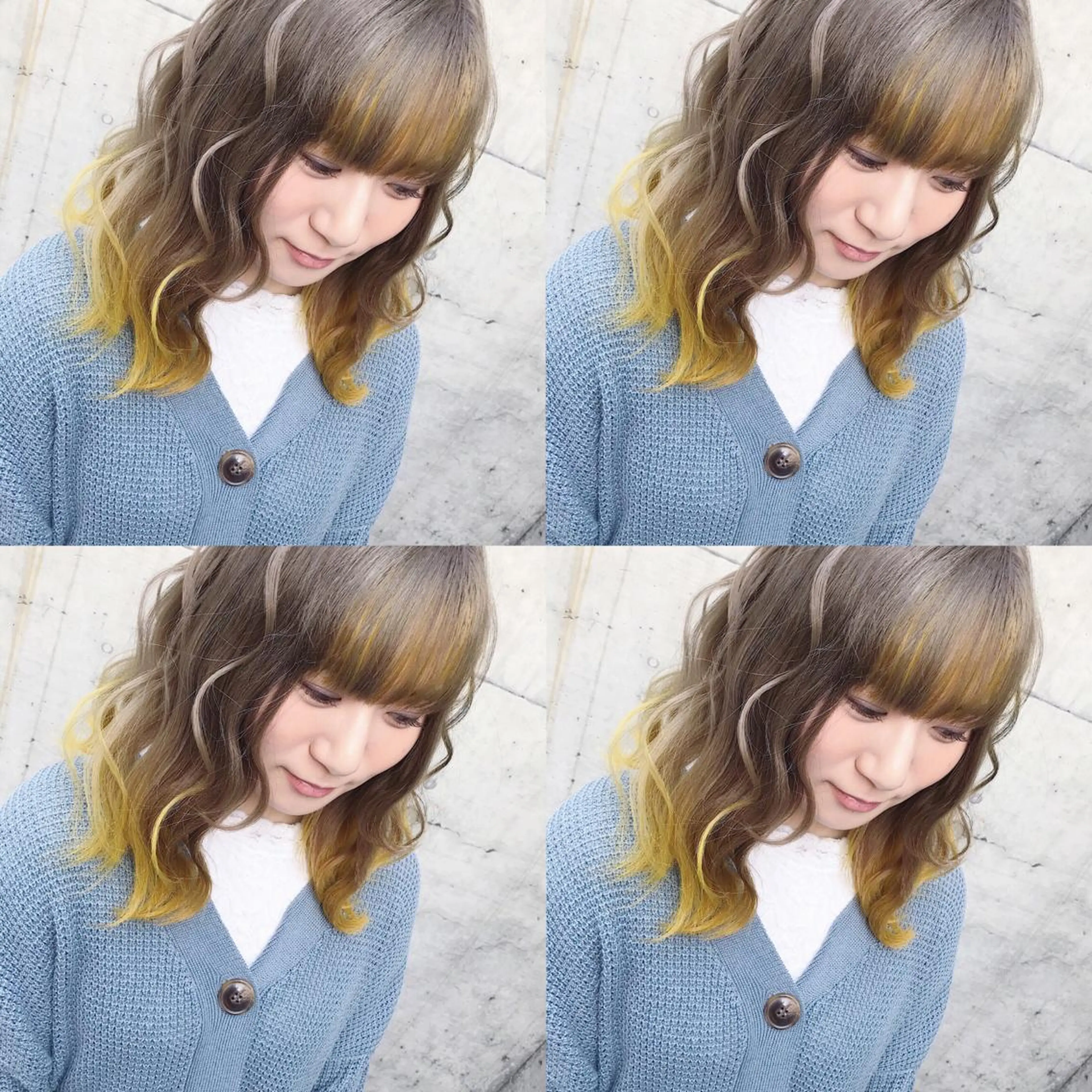 セミロング カラー ヘアアレンジ ヘアカラー トリートメント TAKUMAブリーチ /切りっぱなし🪽のヘアスタイル