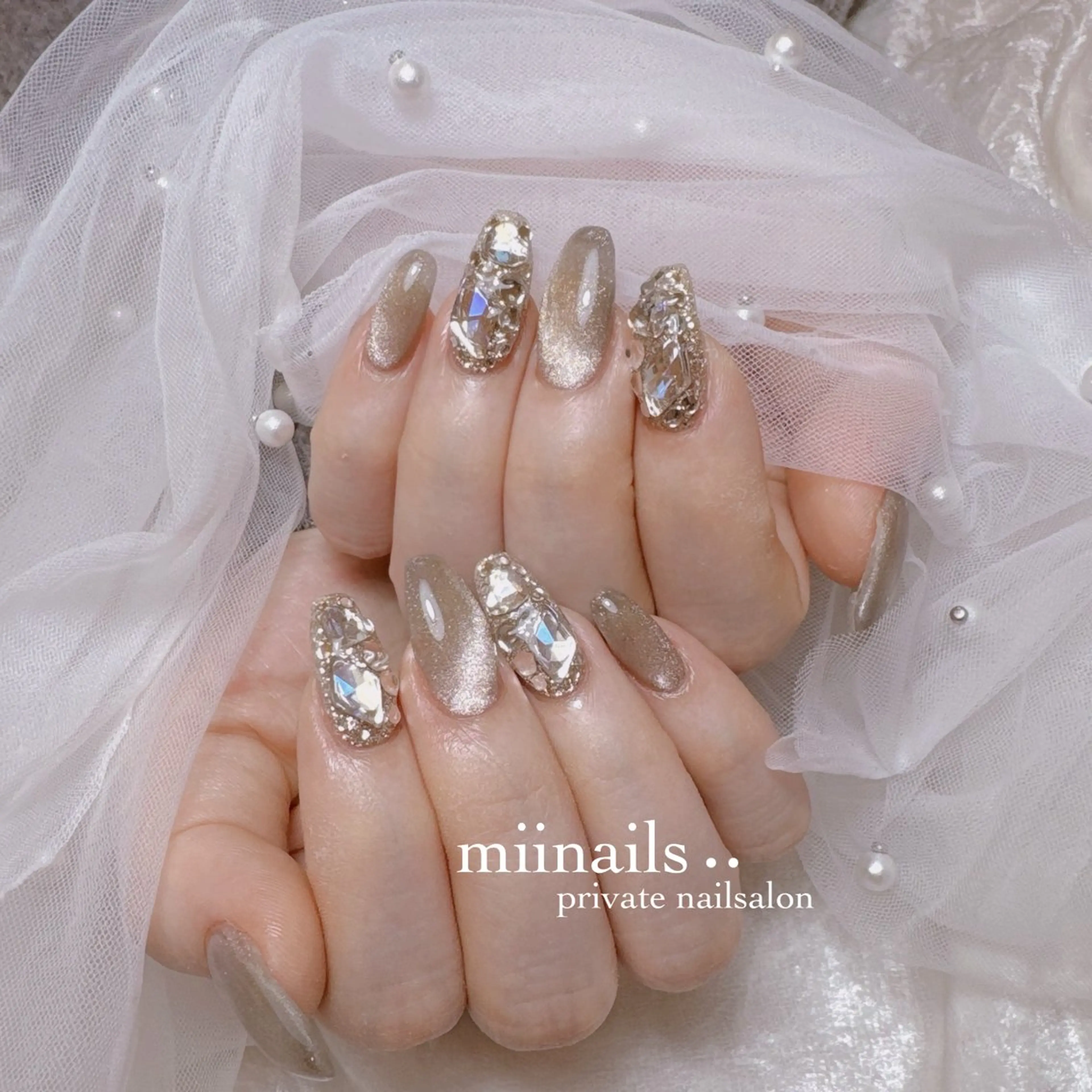 ネイル 韓国ネイル マグネットネイル ワンホンネイル ハンドネイル nailsalon miinailsのネイルデザイン