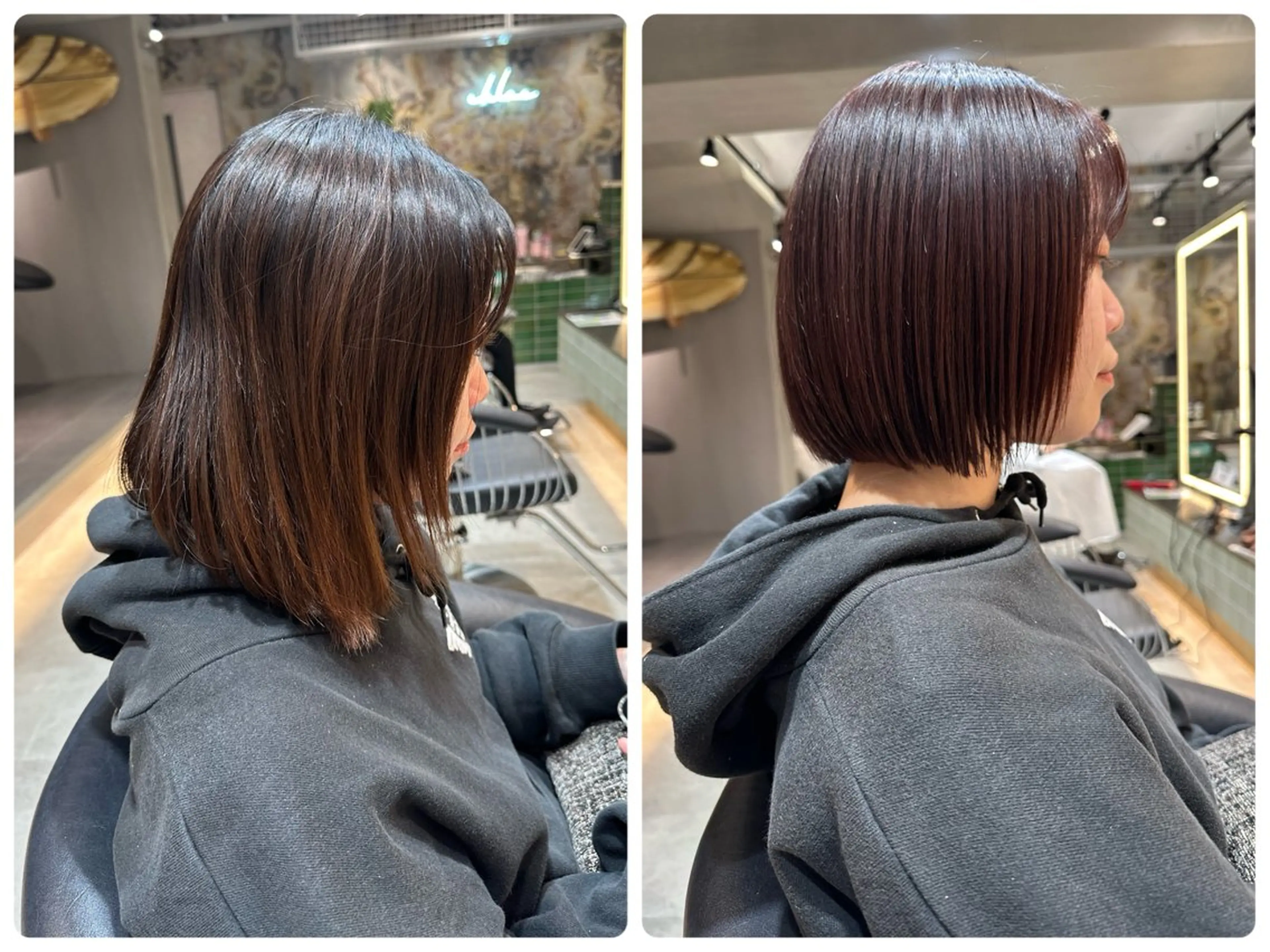 カラー ボブ カット ヘアカラー トリートメント 巻ける縮毛矯正✨ ボブ/ショートともきのヘアスタイル