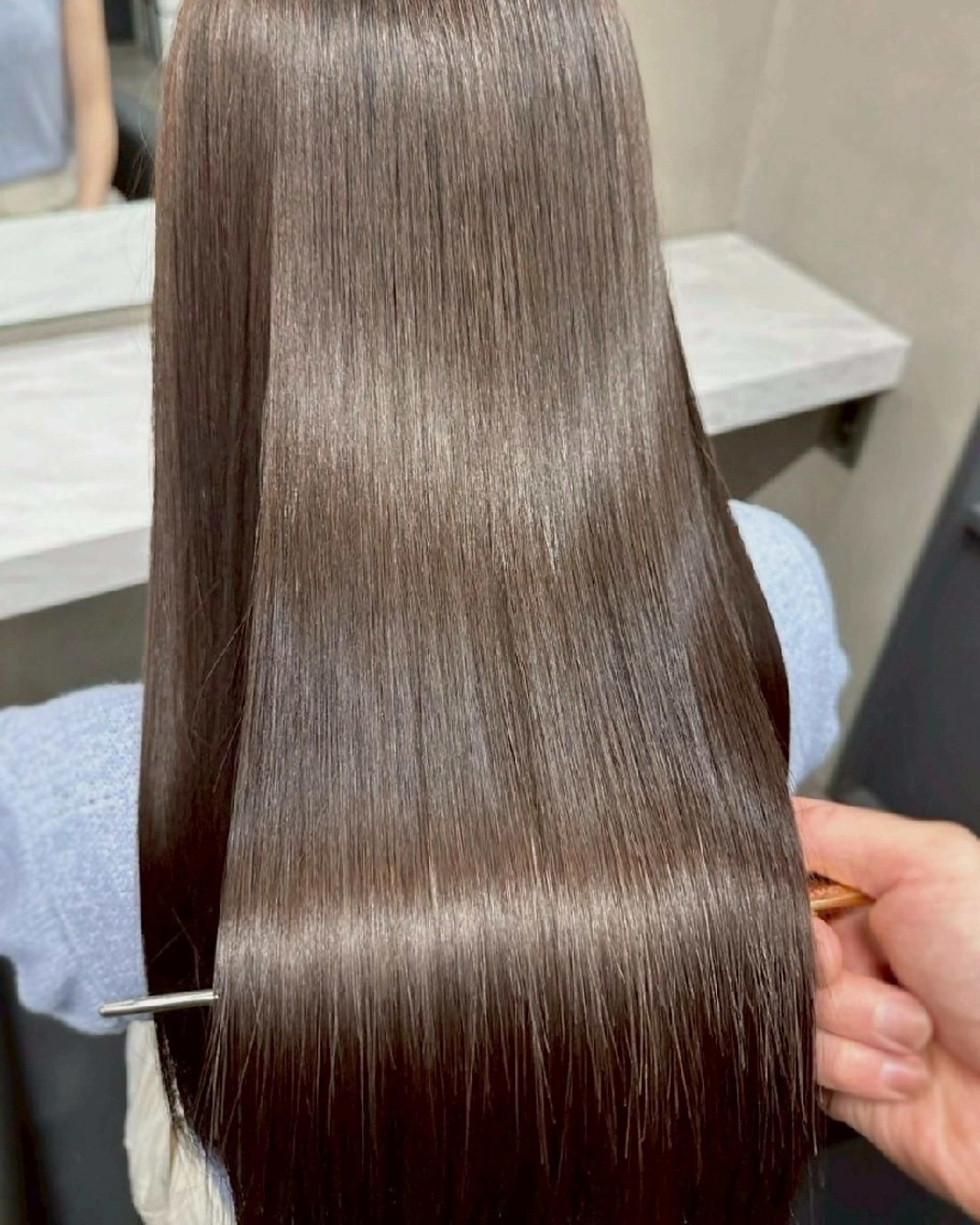 ロング カラー 透明感カラー 髪質改善 トリートメント ヘアカラー トリートメント 高品質な髪質改善 透明感カラー船本のヘアスタイル