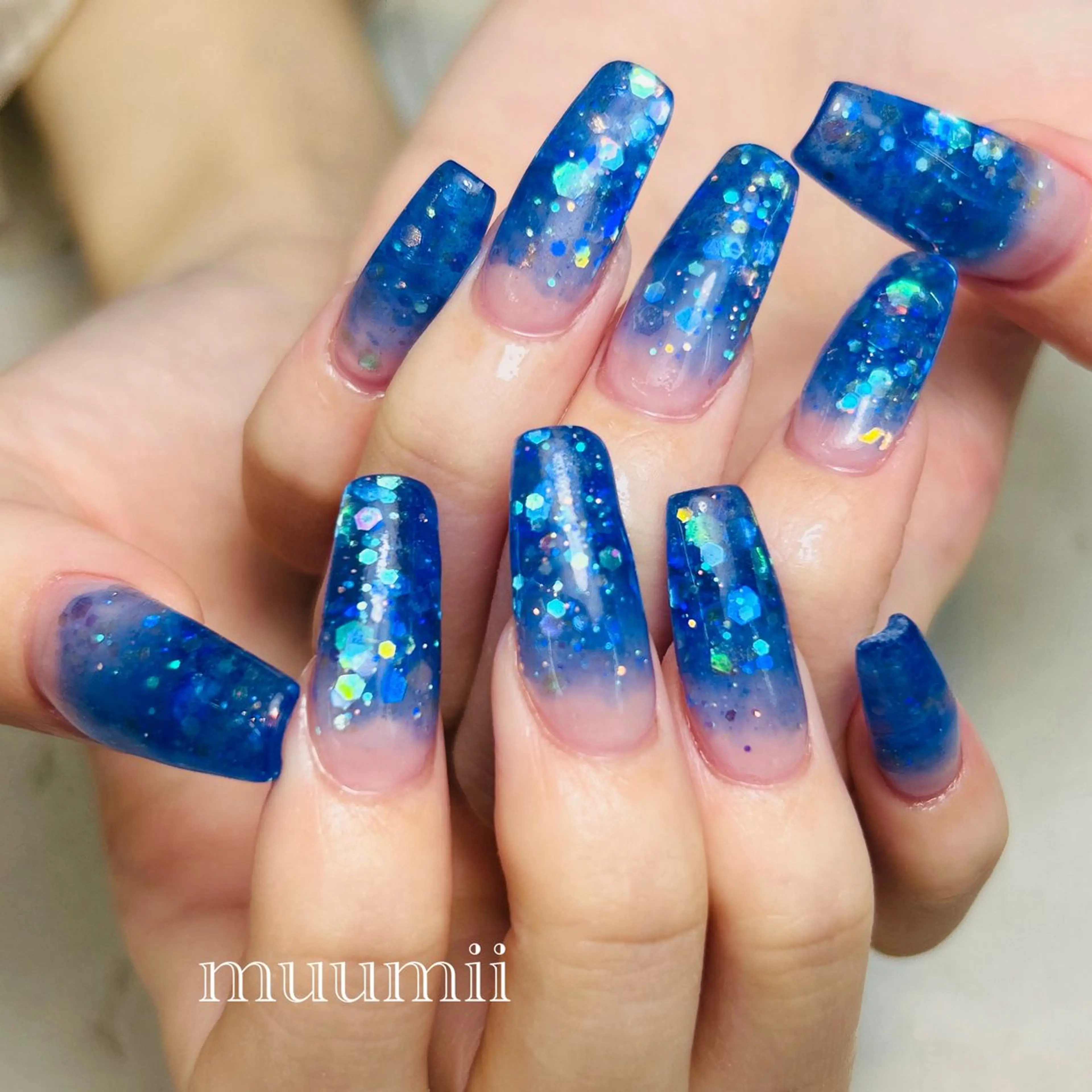 ネイル ラメ(グリッター) スカルプネイル 東十条muumii ネイルまつ毛のネイルデザイン