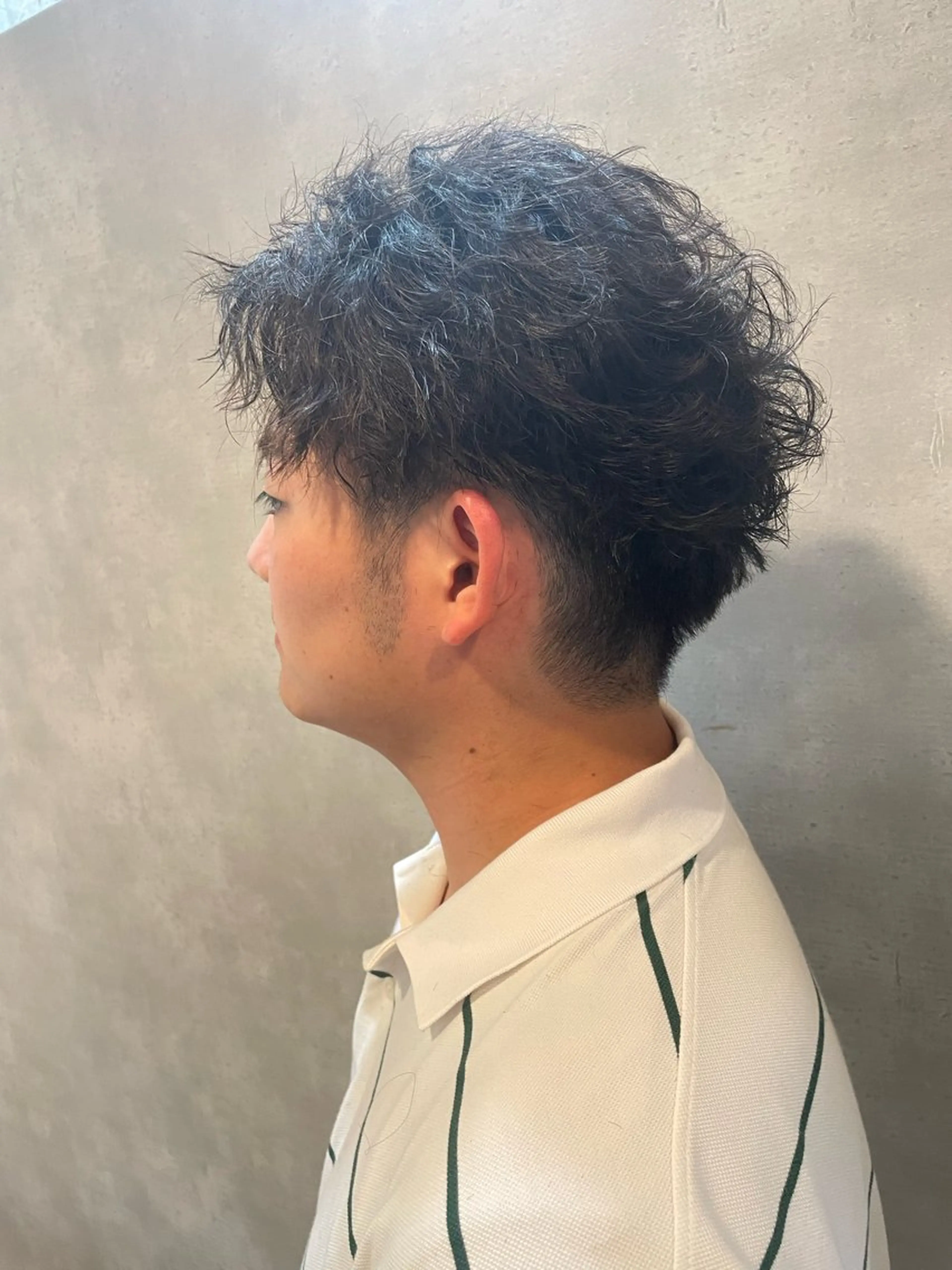 パーマ メンズ カット パーマ ヘアセット 心斎橋/メンズ /ルレイル/地形真希のヘアスタイル