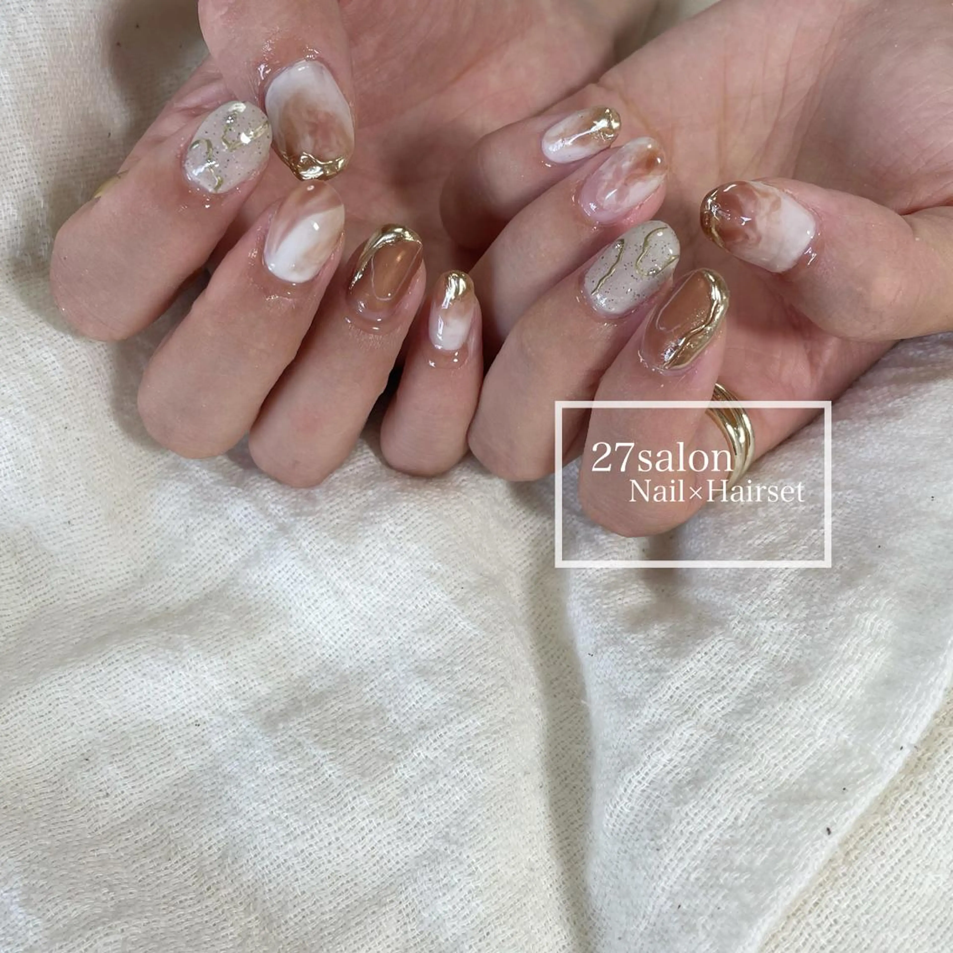 ネイル アートネイル ニュアンスネイル 27salon yuinaのネイルデザイン