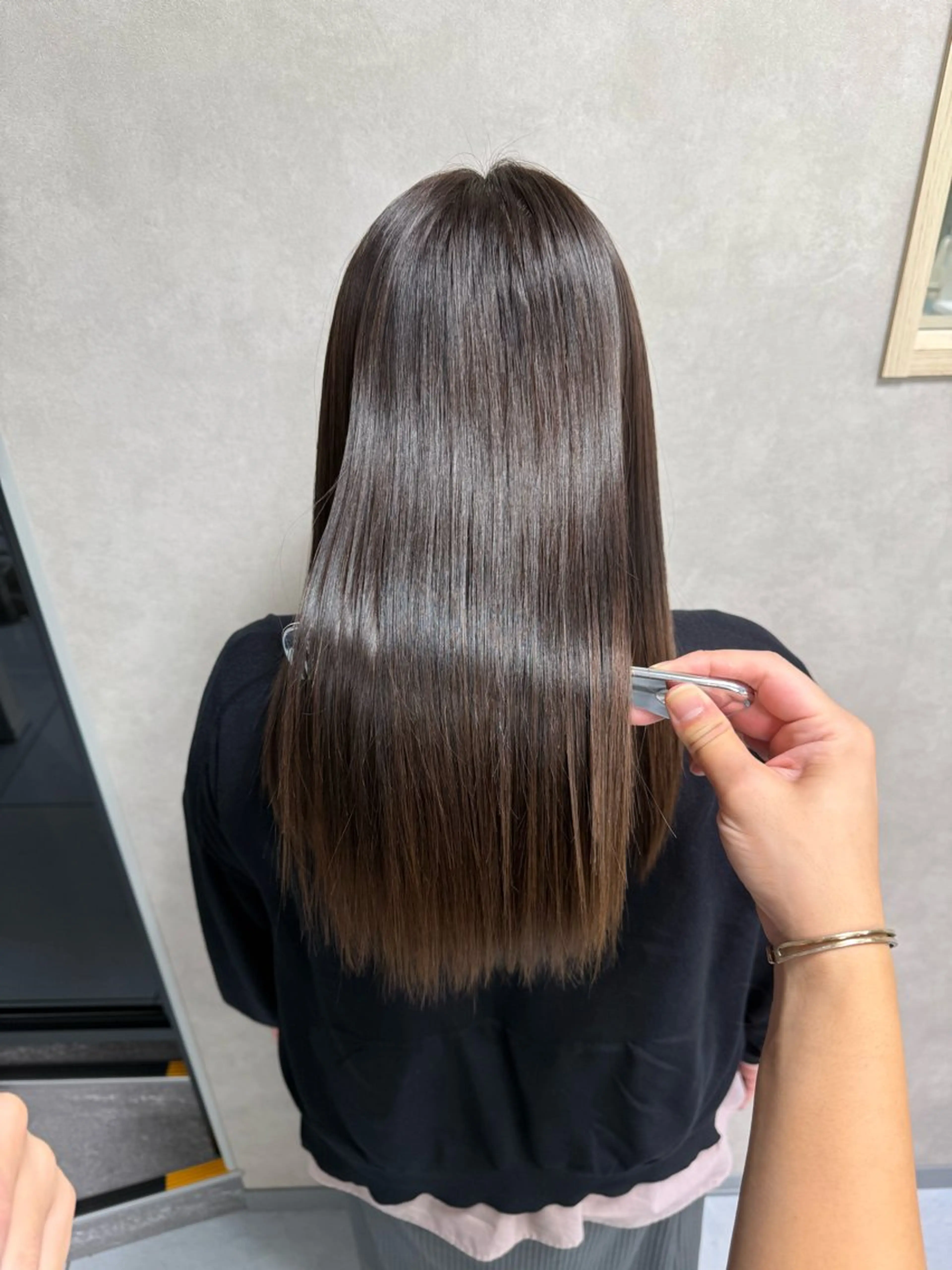 ロング 縮毛矯正 トリートメント Ash桜木町🐶 勝島 翔のヘアスタイル