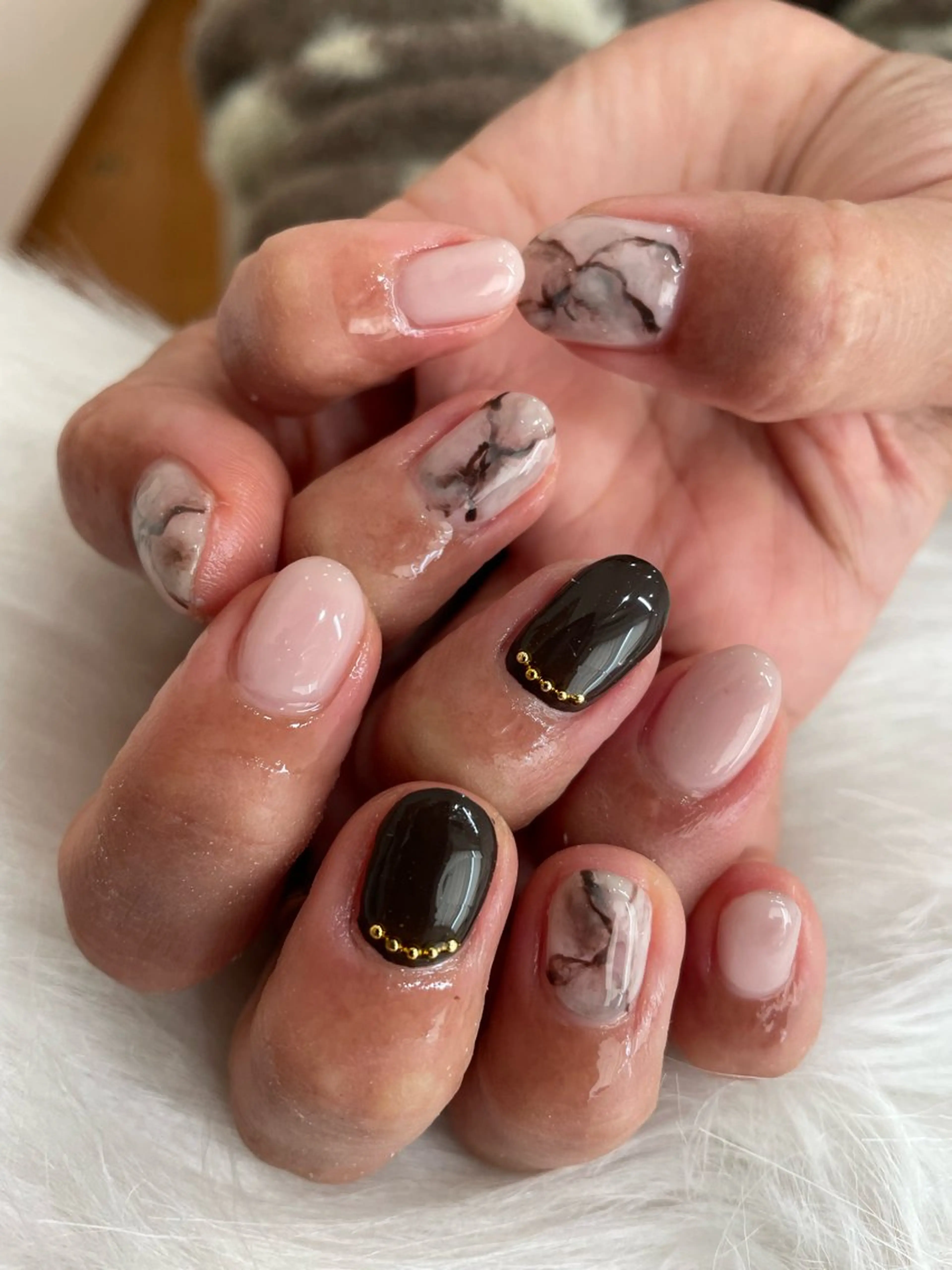 ネイル 大理石ネイル(マーブル) 冬ネイル salon lafleurのネイルデザイン