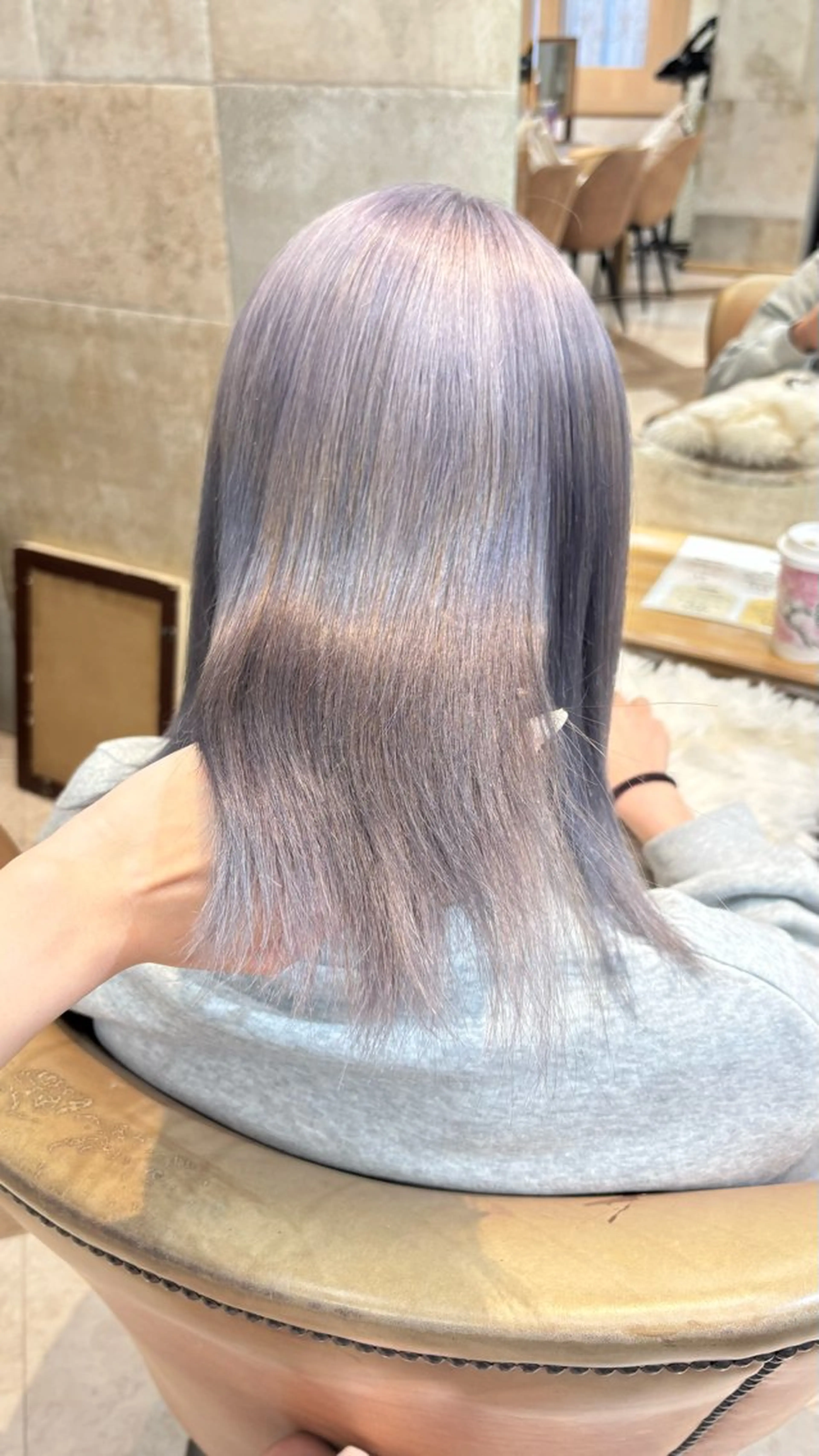 セミロング ヘアカラー トリートメント sakura/韓国 ヘア/ワンホンのヘアスタイル