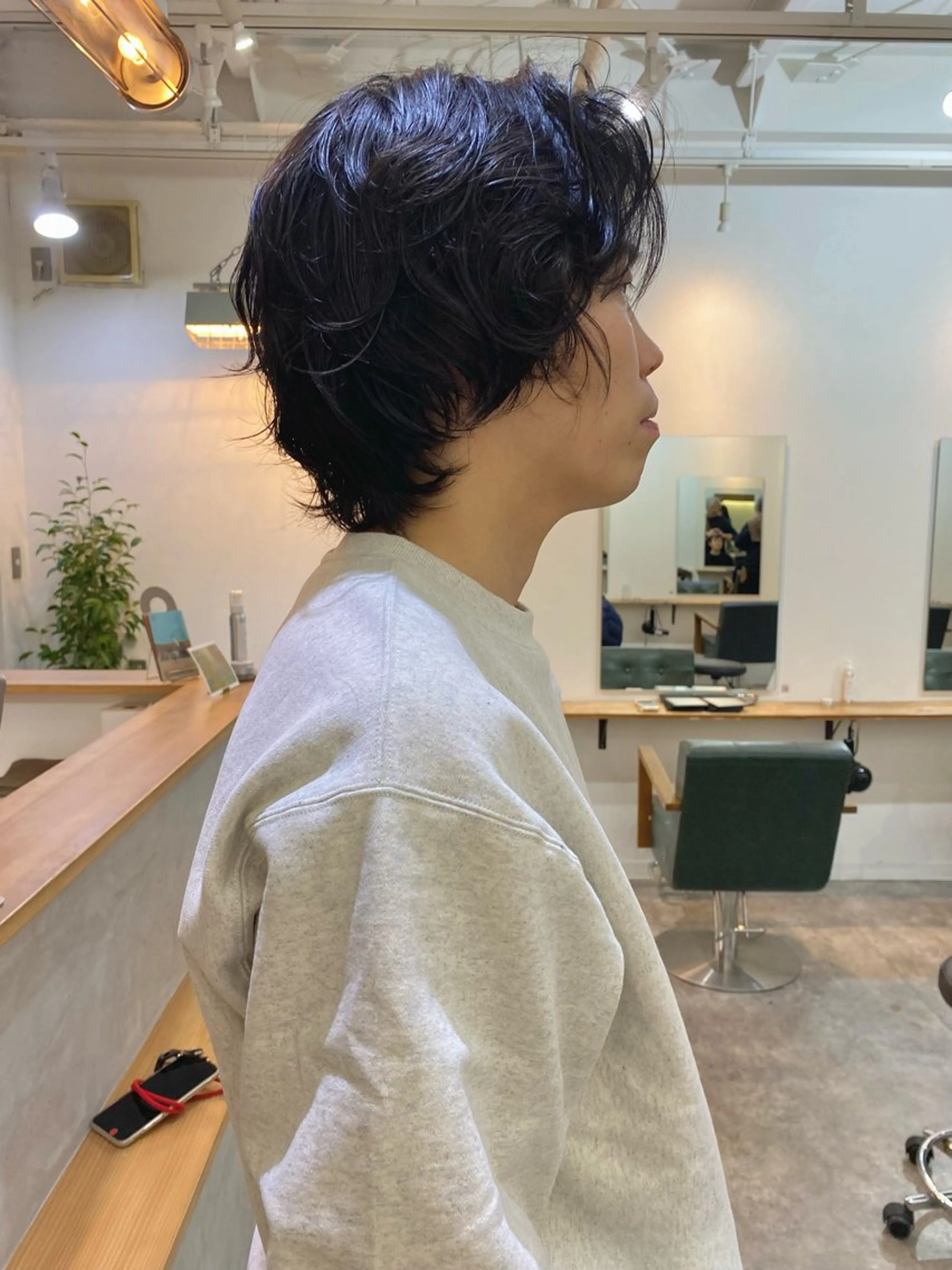 ミディアム パーマ メンズ ミディアムパーマ メンズパーマ ニュアンスパーマ 森貴裕/ベージュ/ パーマ/オリーブのヘアスタイル