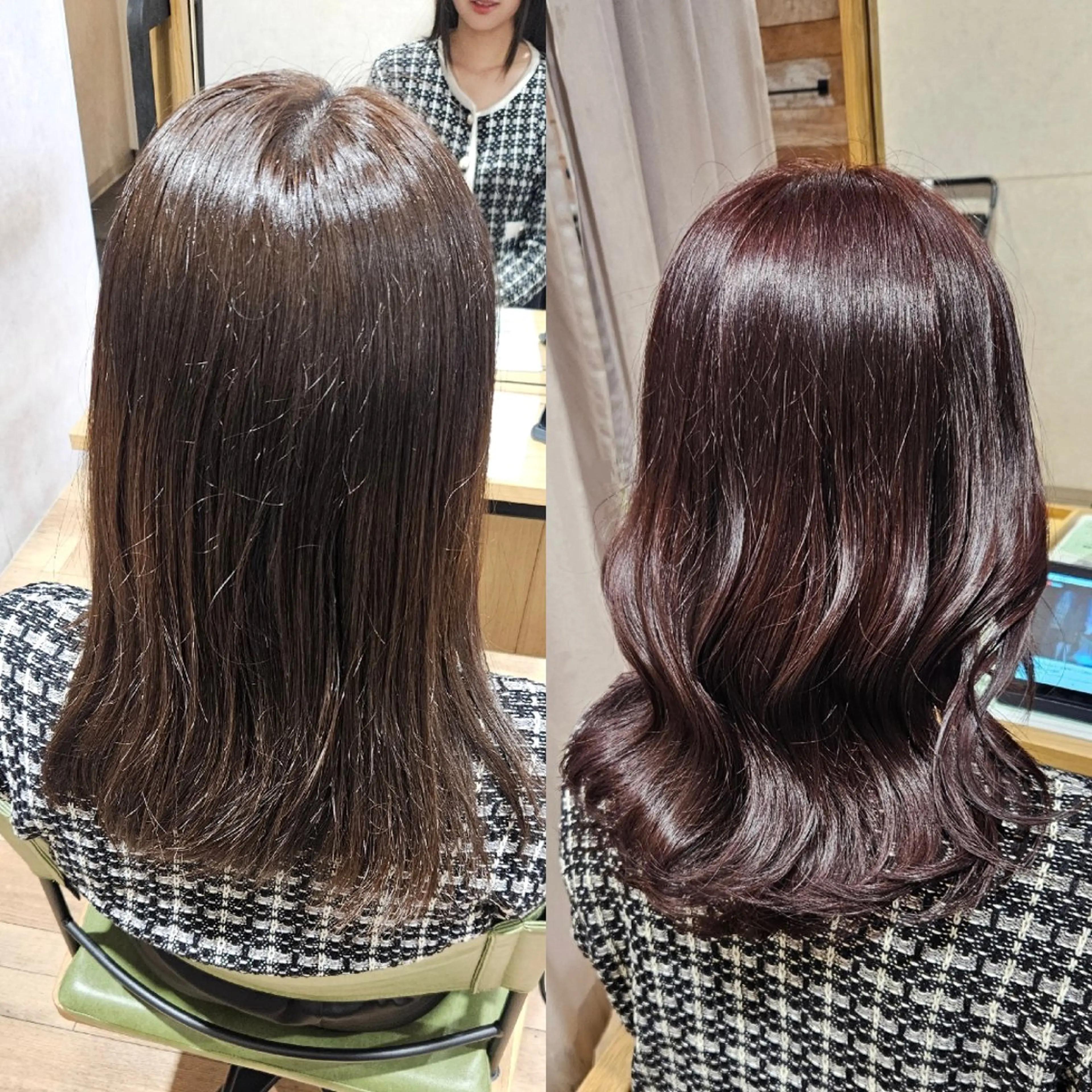 セミロング カラー ピンクカラー カット ヘアカラー トリートメント Miuri/ミユリ 柔らかい雰囲気ヘアのヘアスタイル