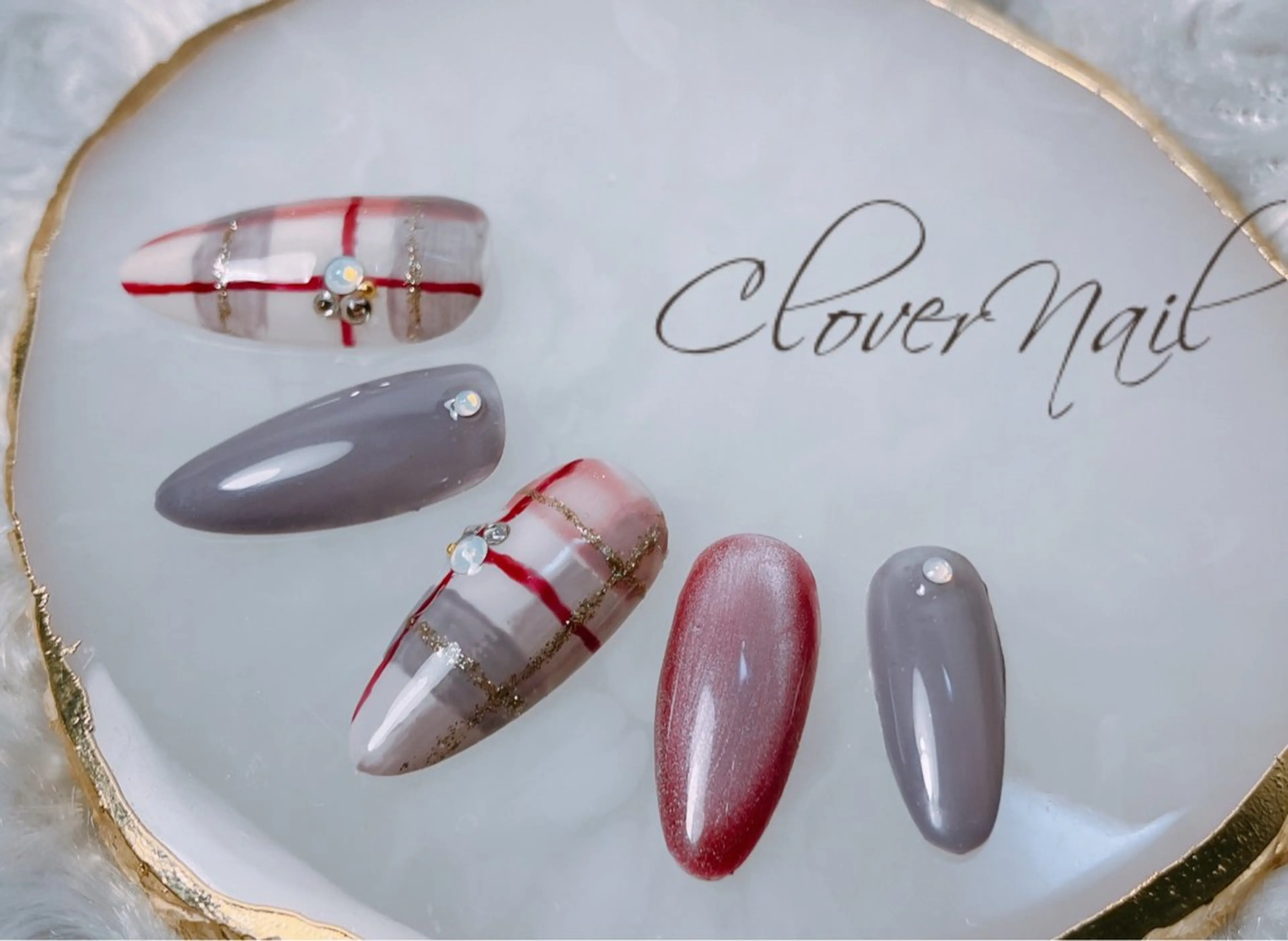 ネイル アートネイル ジェルネイル マグネットネイル ピンク 自宅ネイルサロン クロバーネイルのネイルデザイン