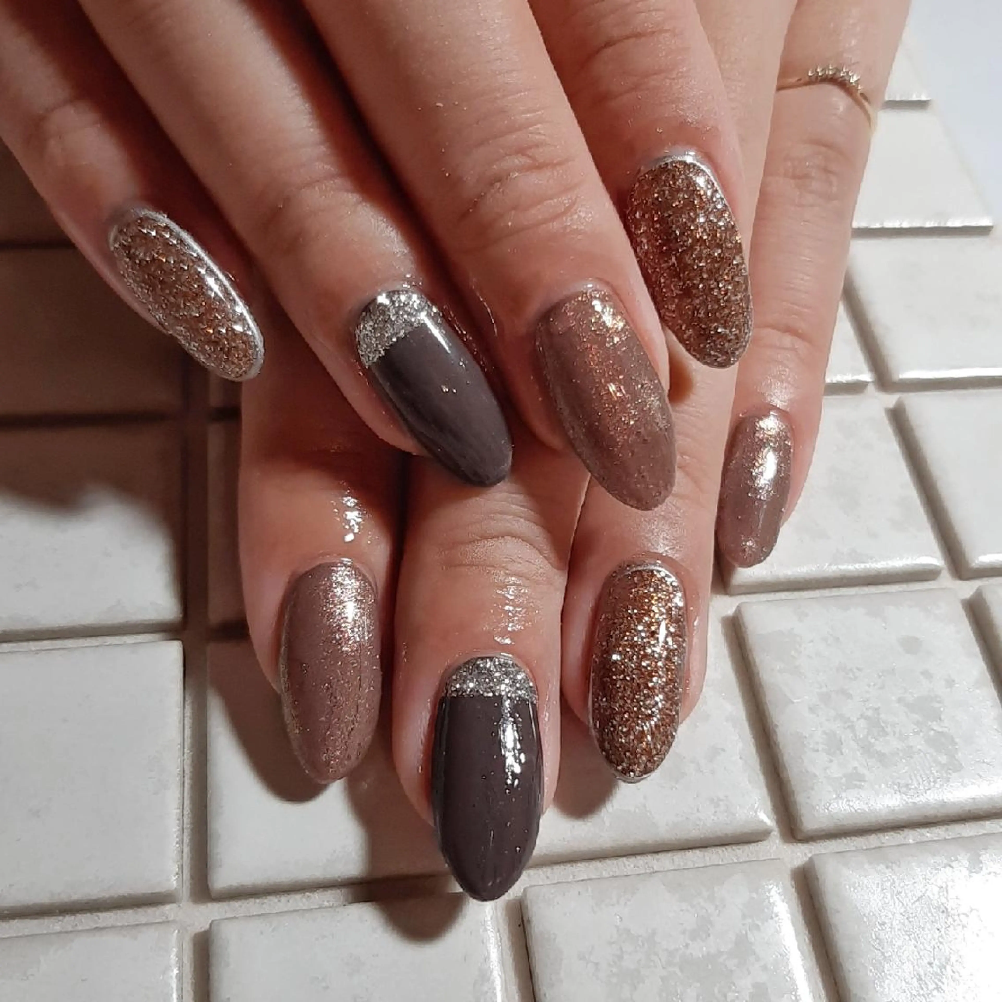 ネイル ブラウン ハンドネイル private salon mieのネイルデザイン