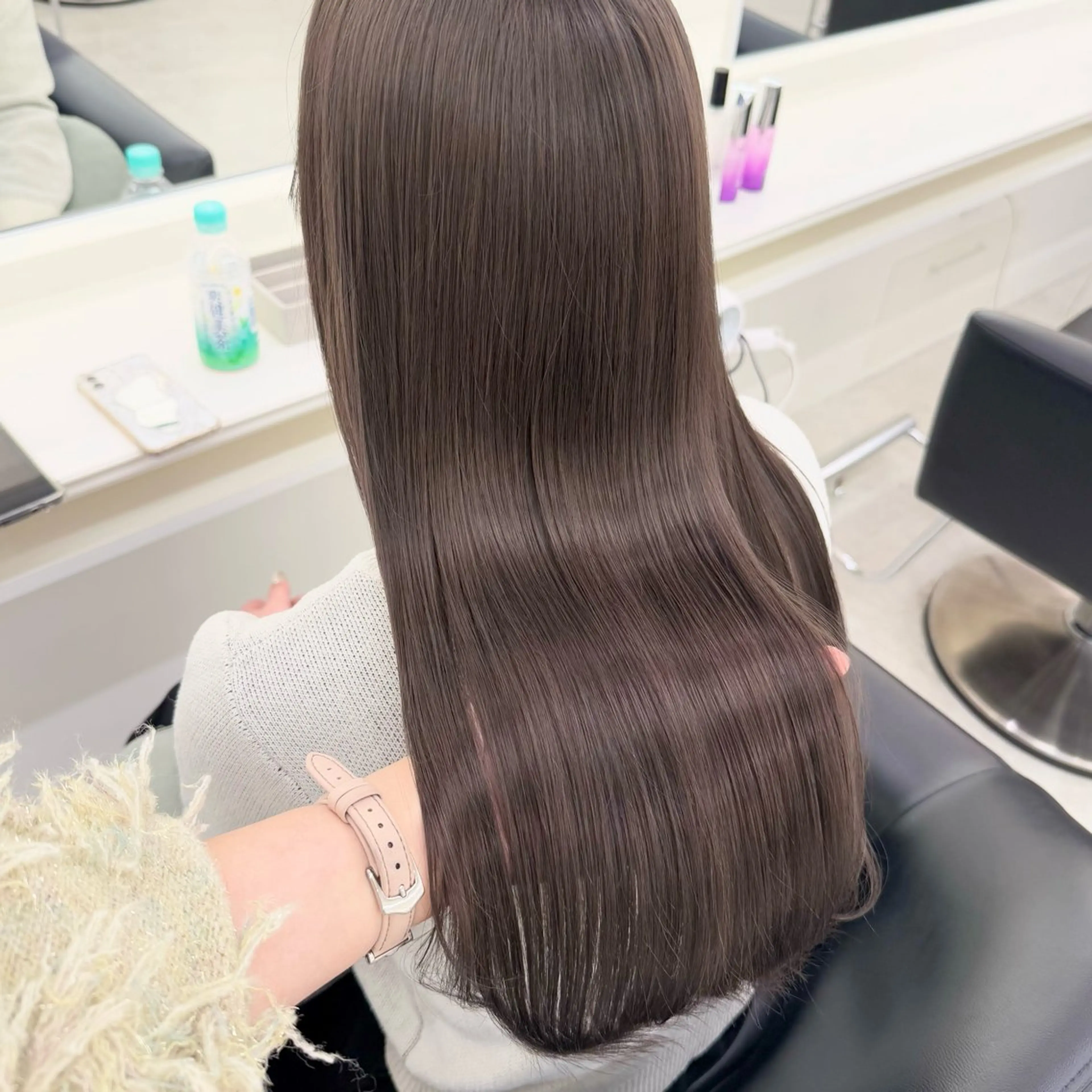 ロング カラー グレージュ ラベンダーカラー ラベンダーグレージュ ラベンダーグレー ParveMix いしいまお🌼のヘアスタイル