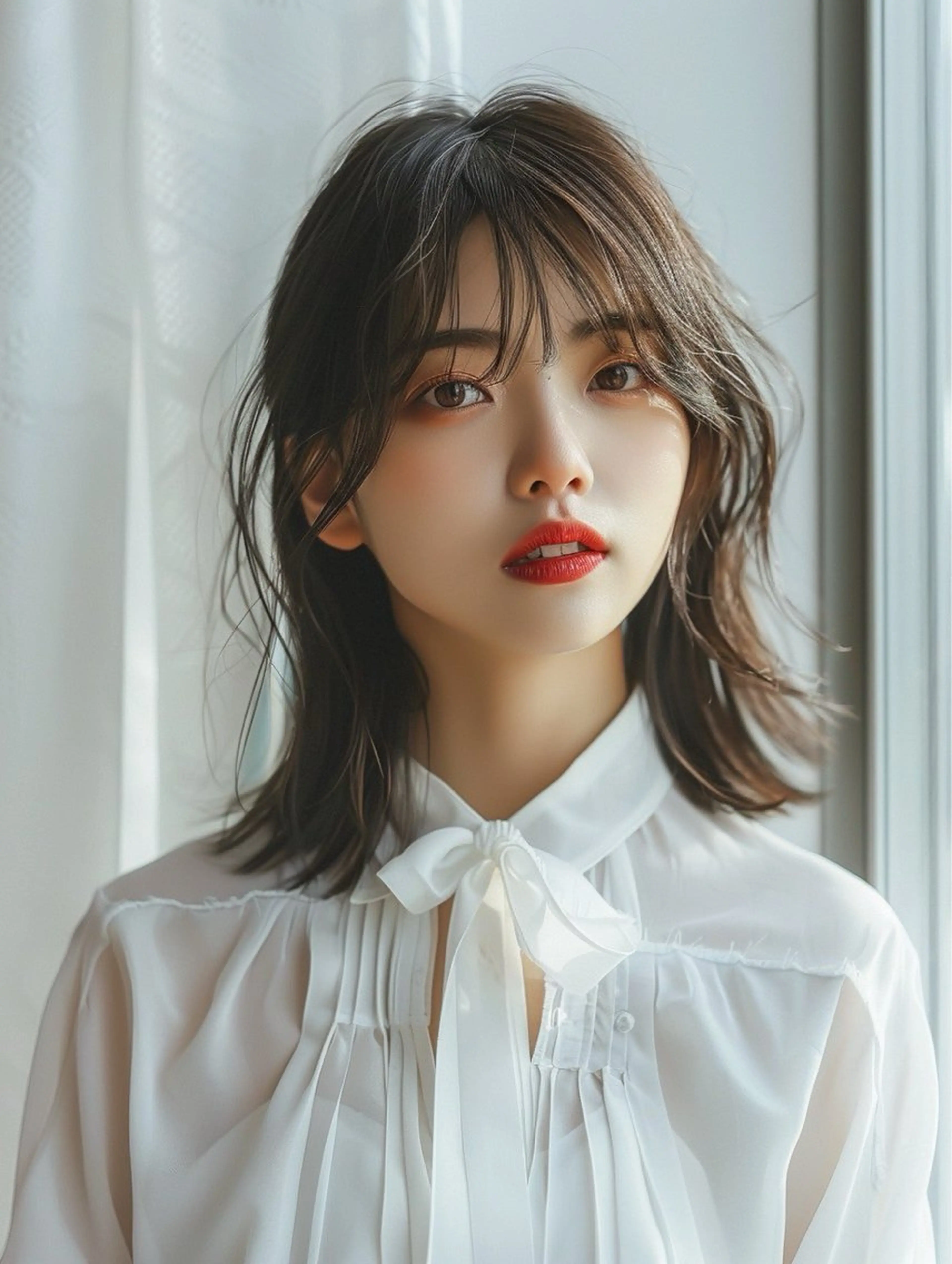 ミディアム NANAMI/海外風 レイヤー/ボブの眉毛・アイブロウイメージ