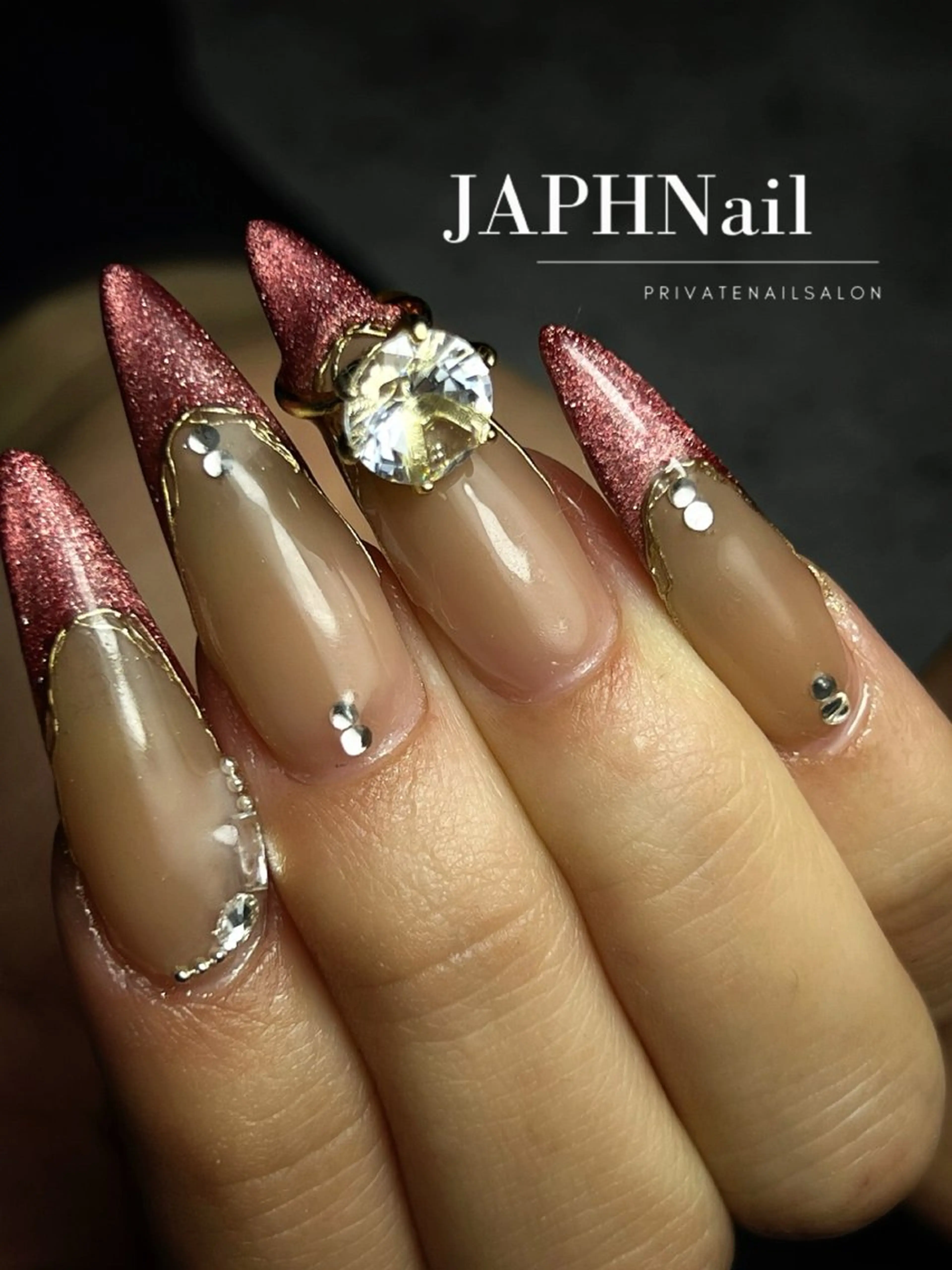 ネイル フットネイル キラキラネイル ロングネイル ニュアンスネイル ワンホンネイル NailSalon /JAPHのネイルデザイン
