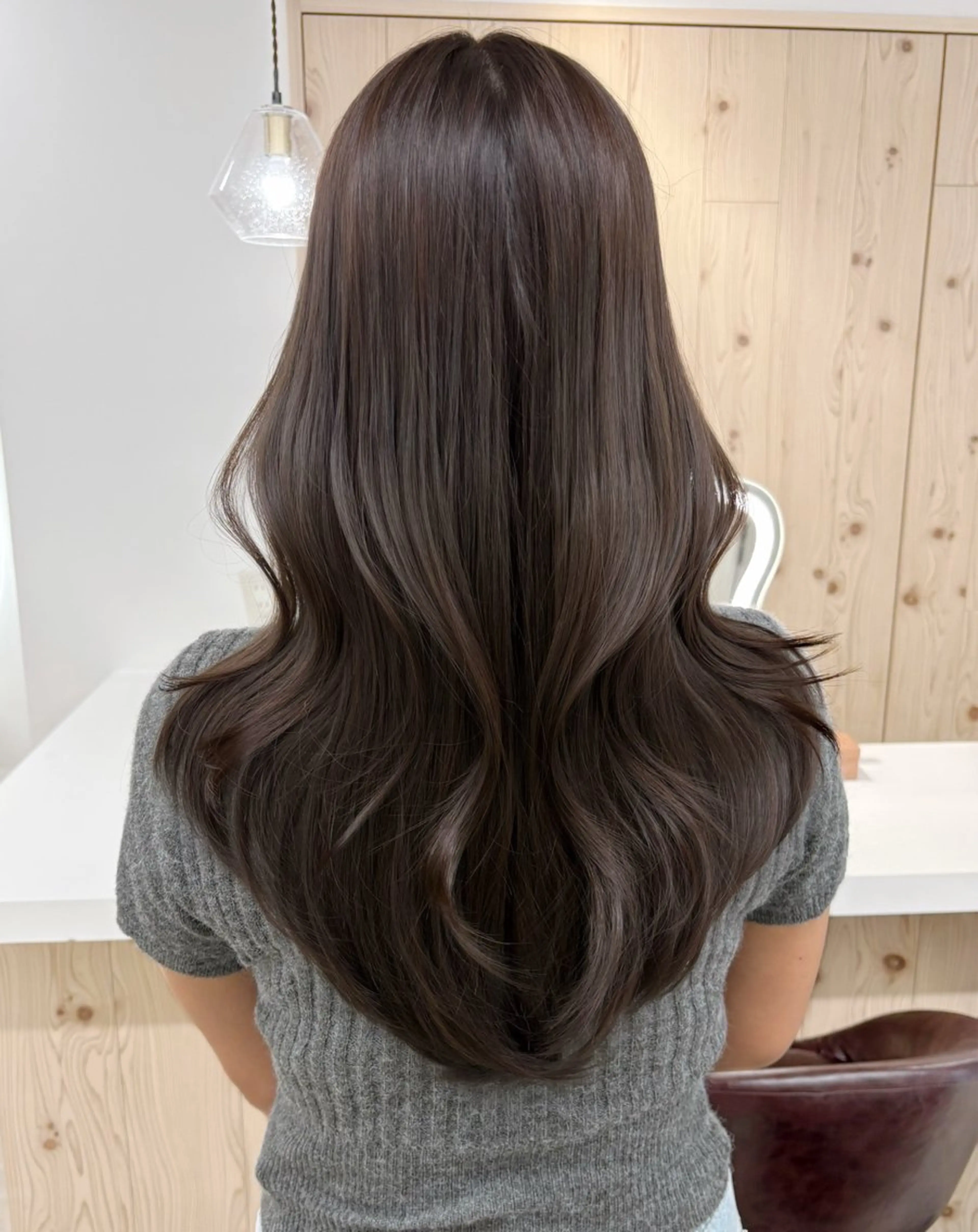 ロング カラー カット ヘアカラー トリートメント ヘアセット 新宿/韓国ヘア/ 髪質改善ストレートのヘアスタイル