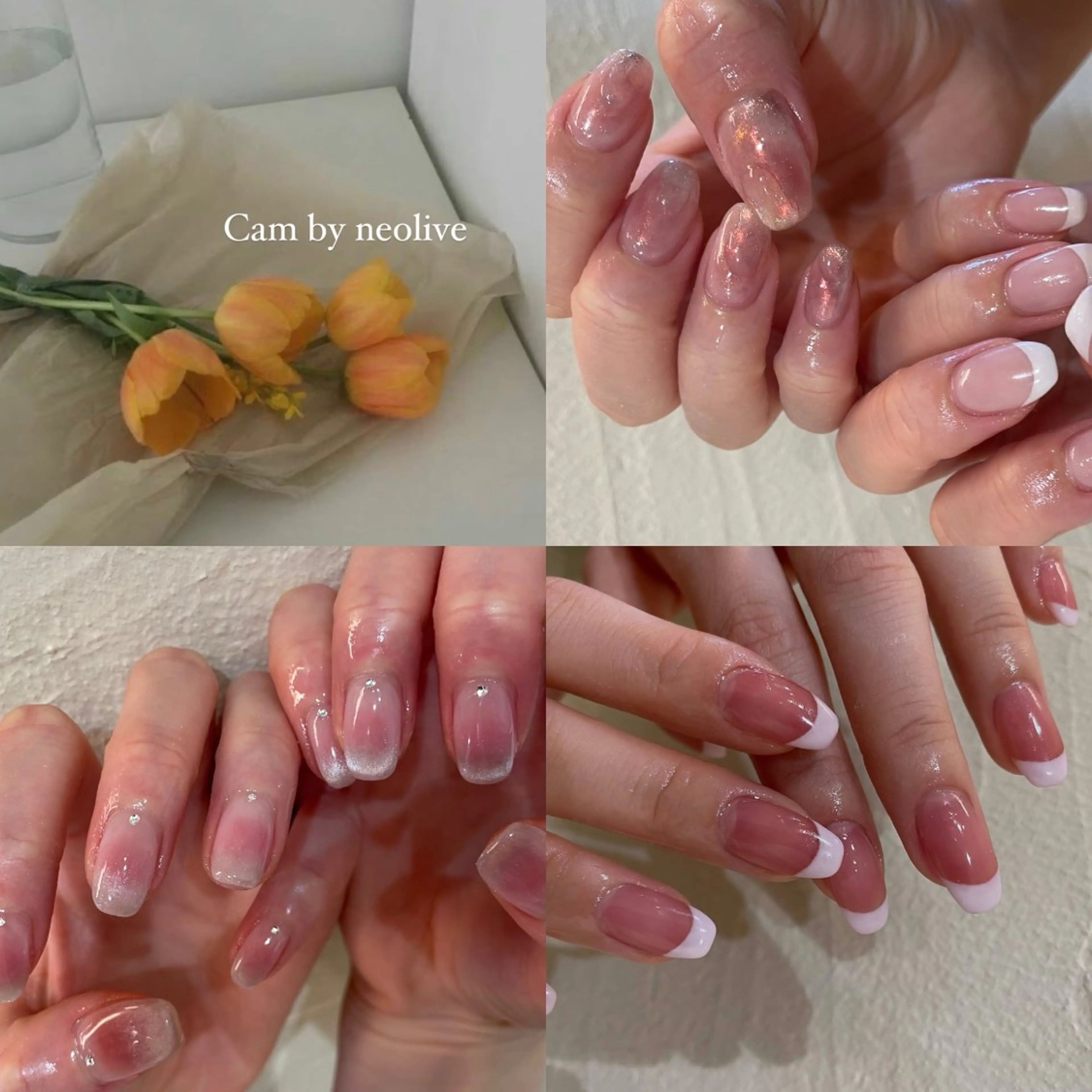 ネイル ガーリー 韓国ネイル ニュアンスネイル sakurai nodokaのネイルデザイン