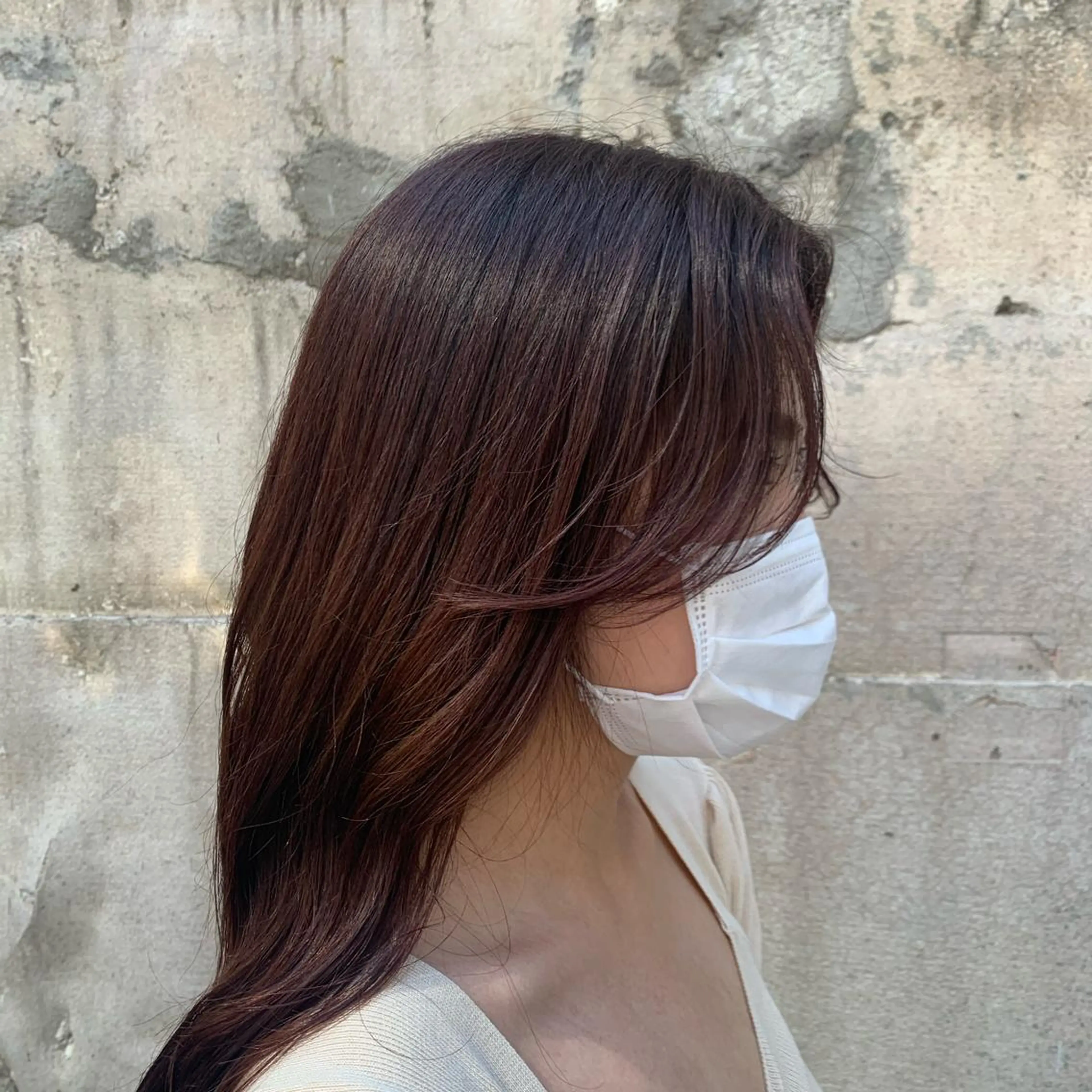 ロング カラー 韓国風ヘア サイドバング 韓国🇰🇷髪質改善 Chisaki치사키のヘアスタイル