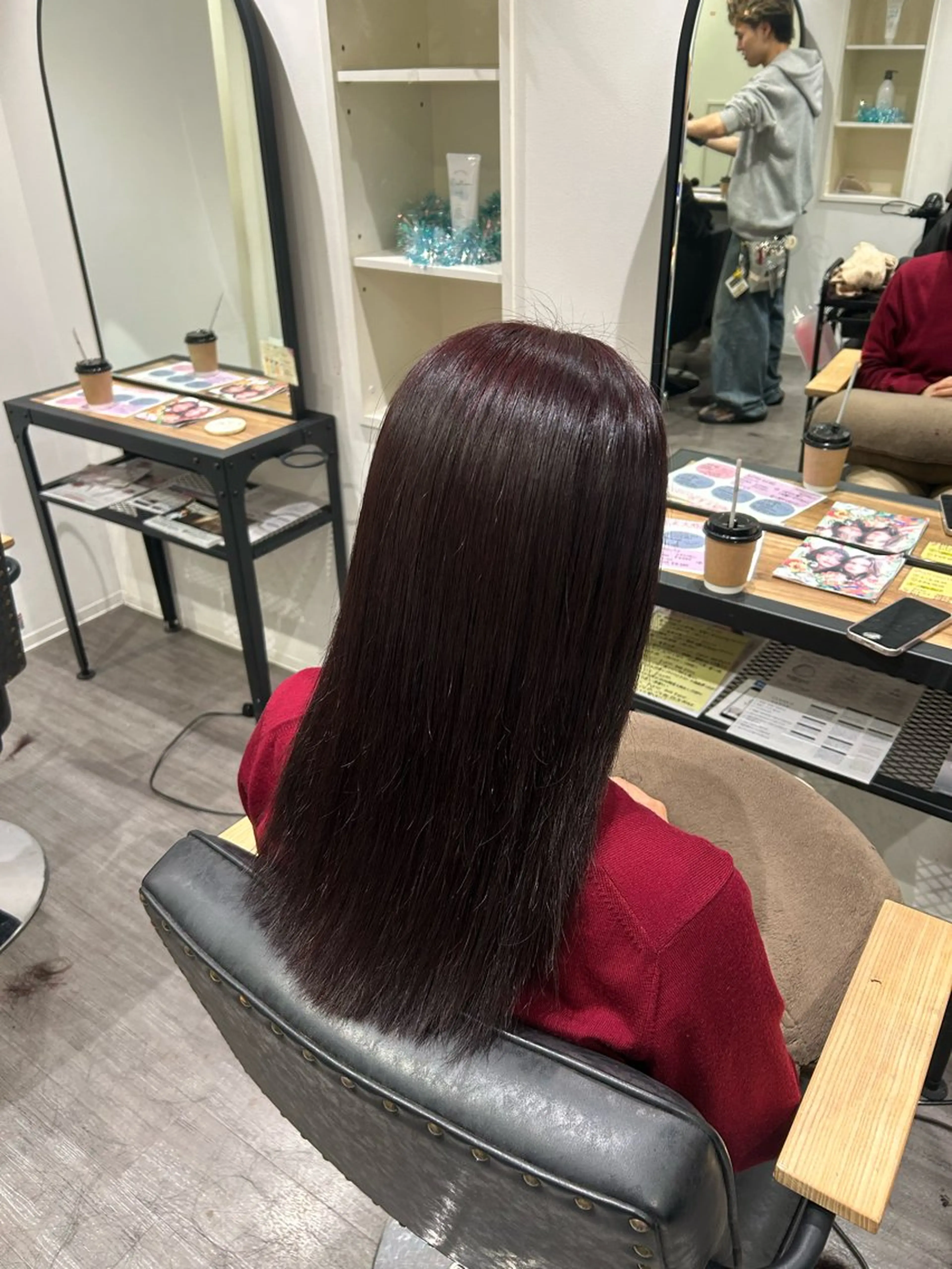 ロング カラー レッドカラー カット ヘアカラー トリートメント cocotte 💟草間紫音💟のヘアスタイル