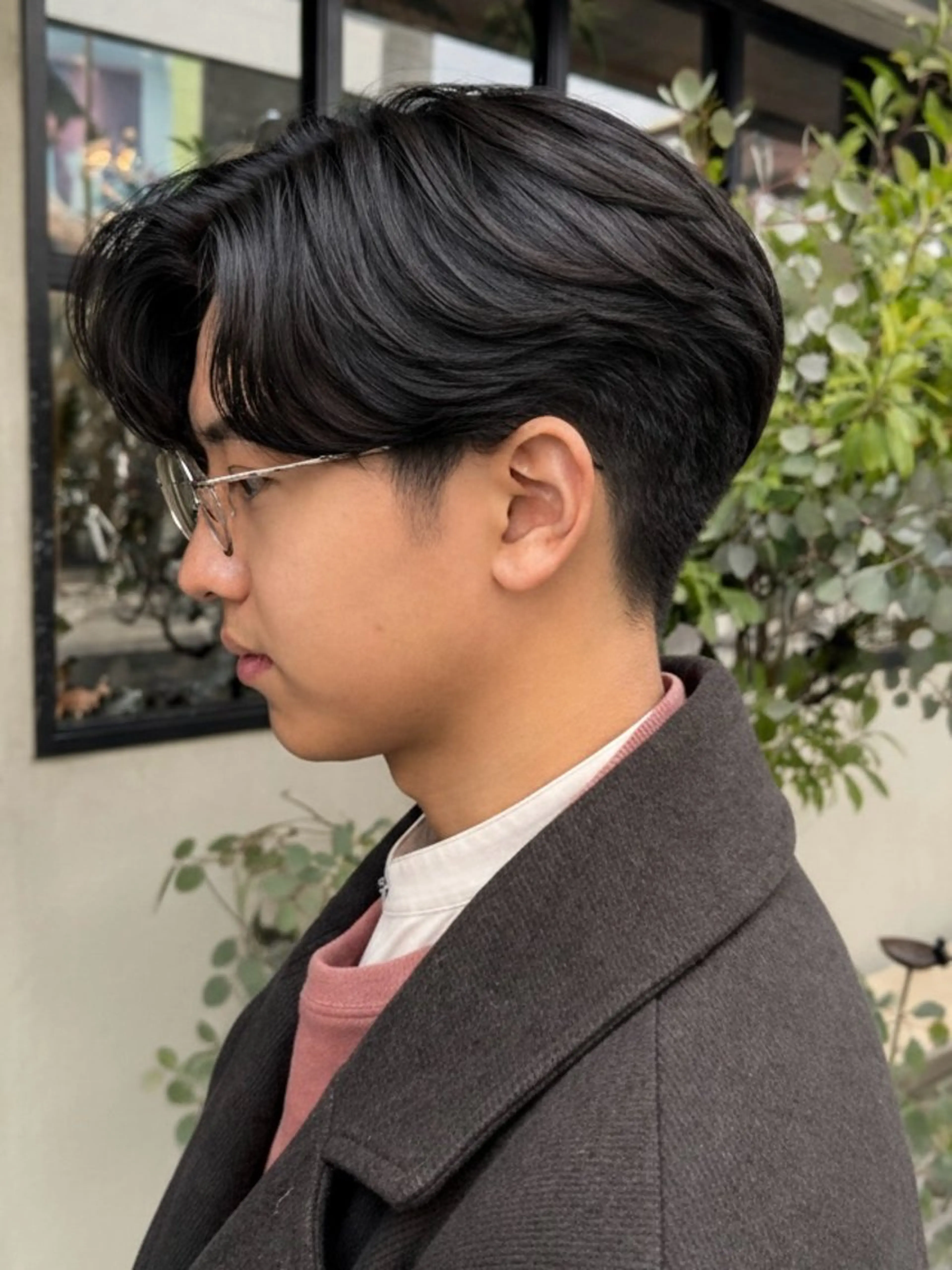 ショート メンズ センターパート カット 【扉gate】野崎 英幸のヘアスタイル