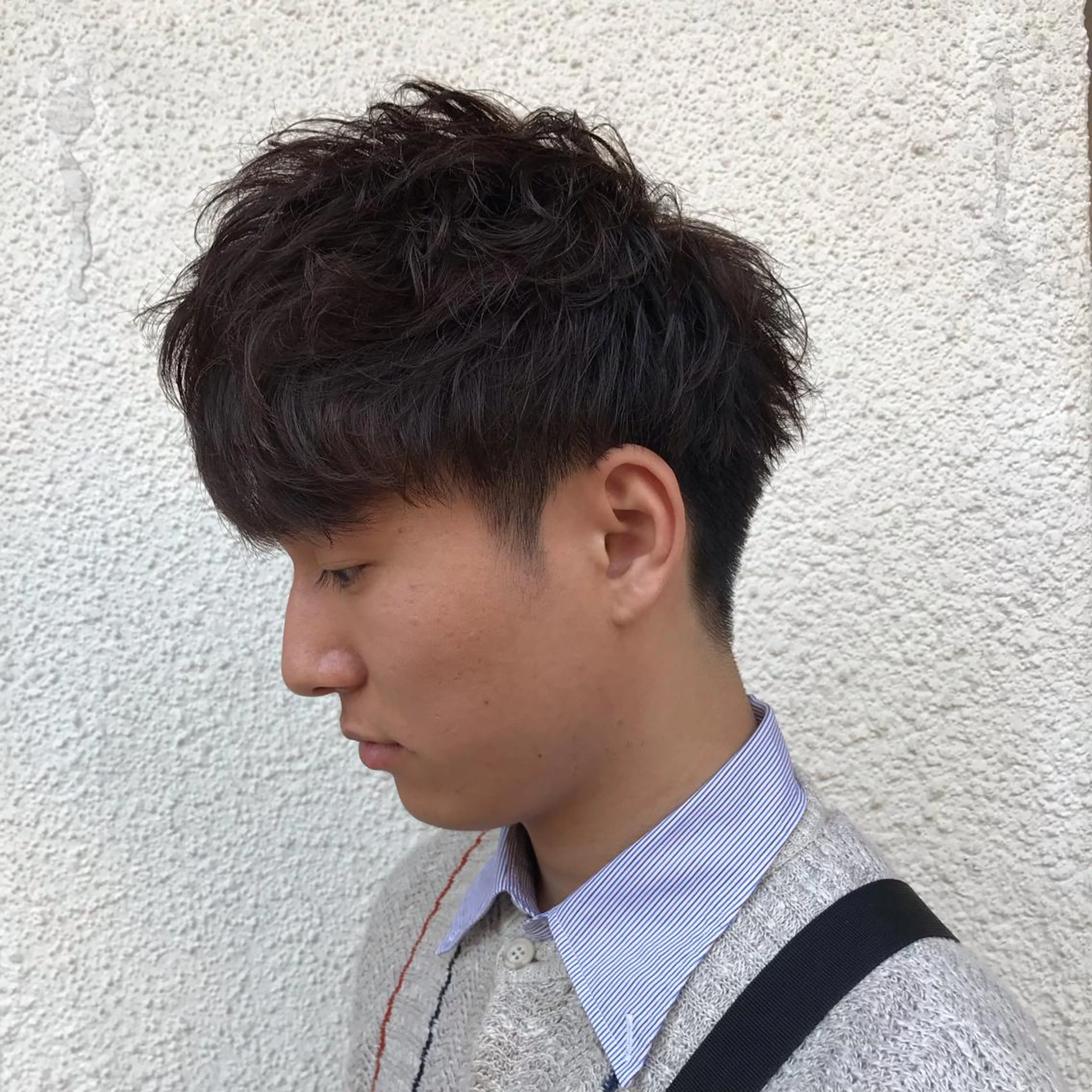 ショート カラー パーマ メンズ ニュアンスパーマ／ レイヤー／茶屋町のヘアスタイル