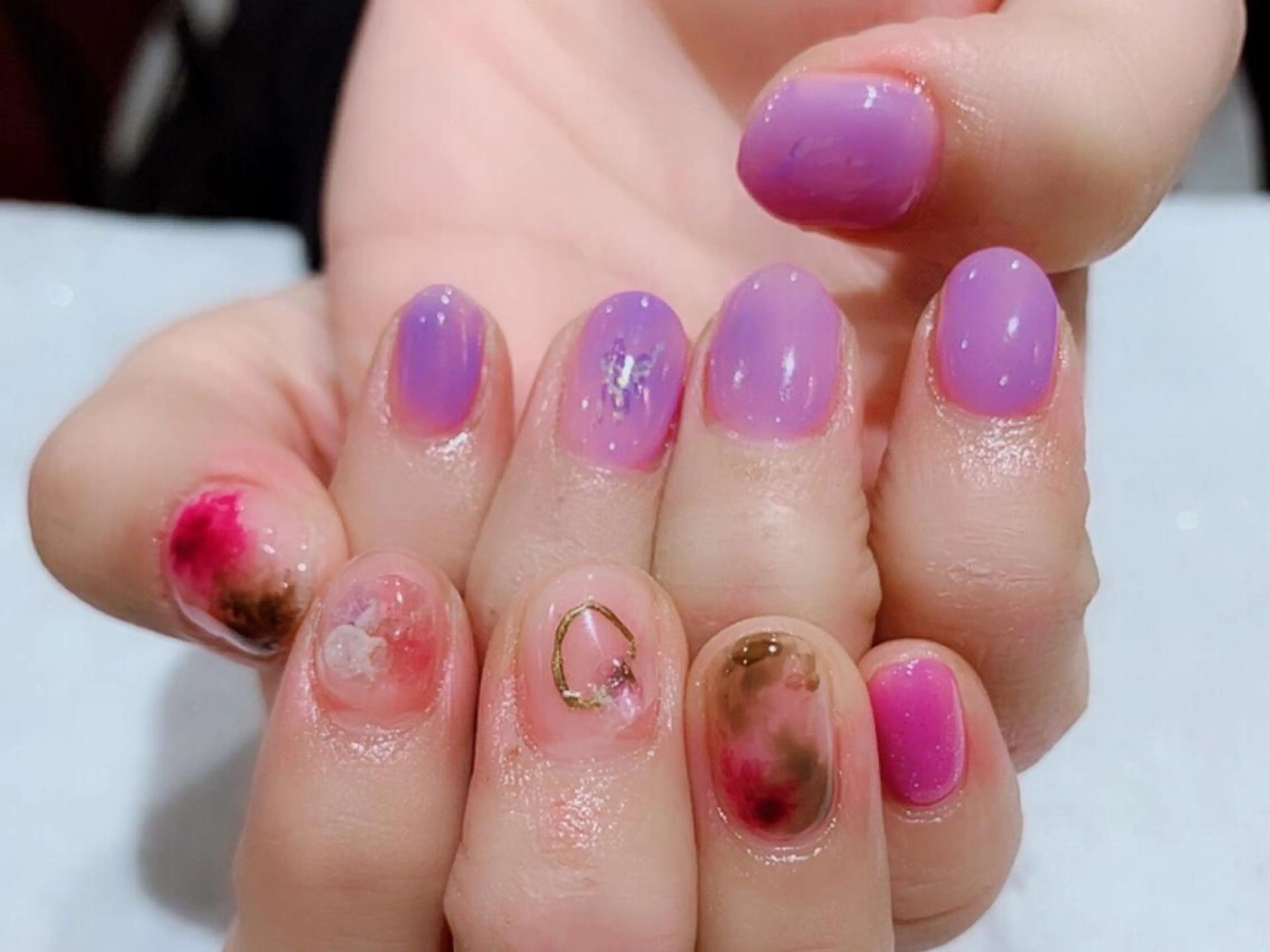 ネイル ブラウン 田中 実咲のヘアスタイル