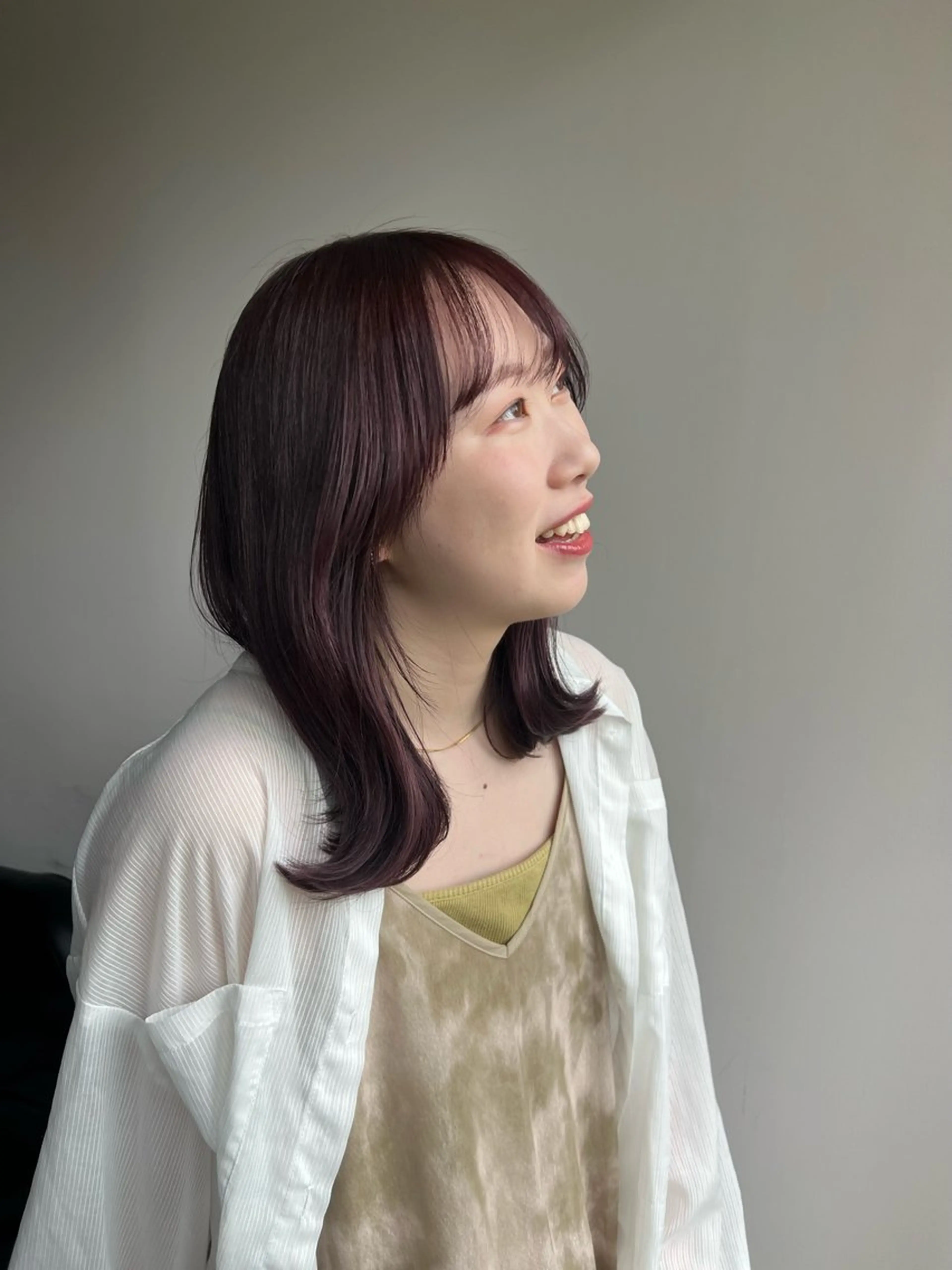 ミディアム ピンクラベンダー カット ヘアカラー トリートメント era所属・azumi/ボブ/暖 色/オリーブ/縮毛のヘアスタイル