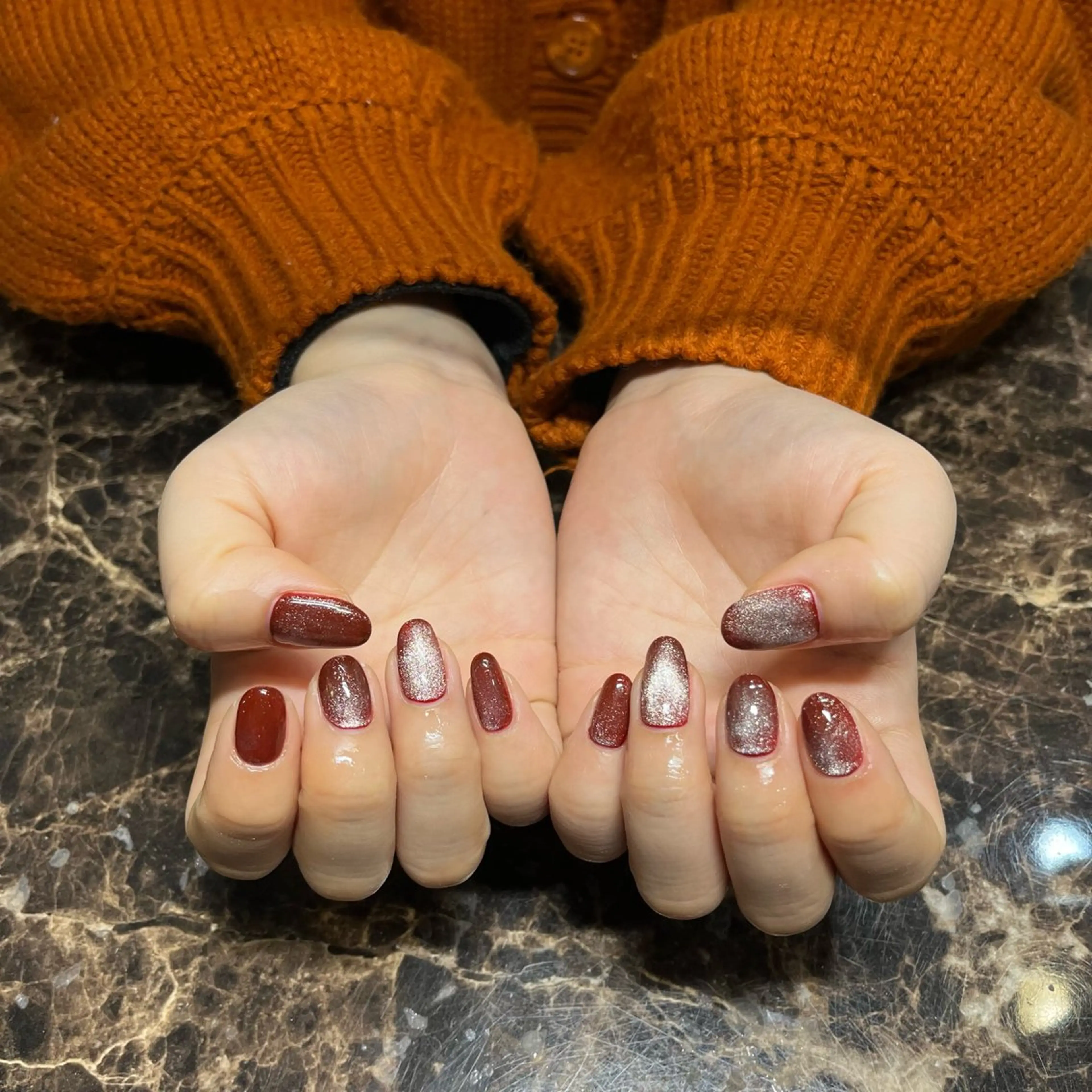 ネイル マグネットネイル ハンドネイル IROHA nail Ami🐊🎀のネイルデザイン