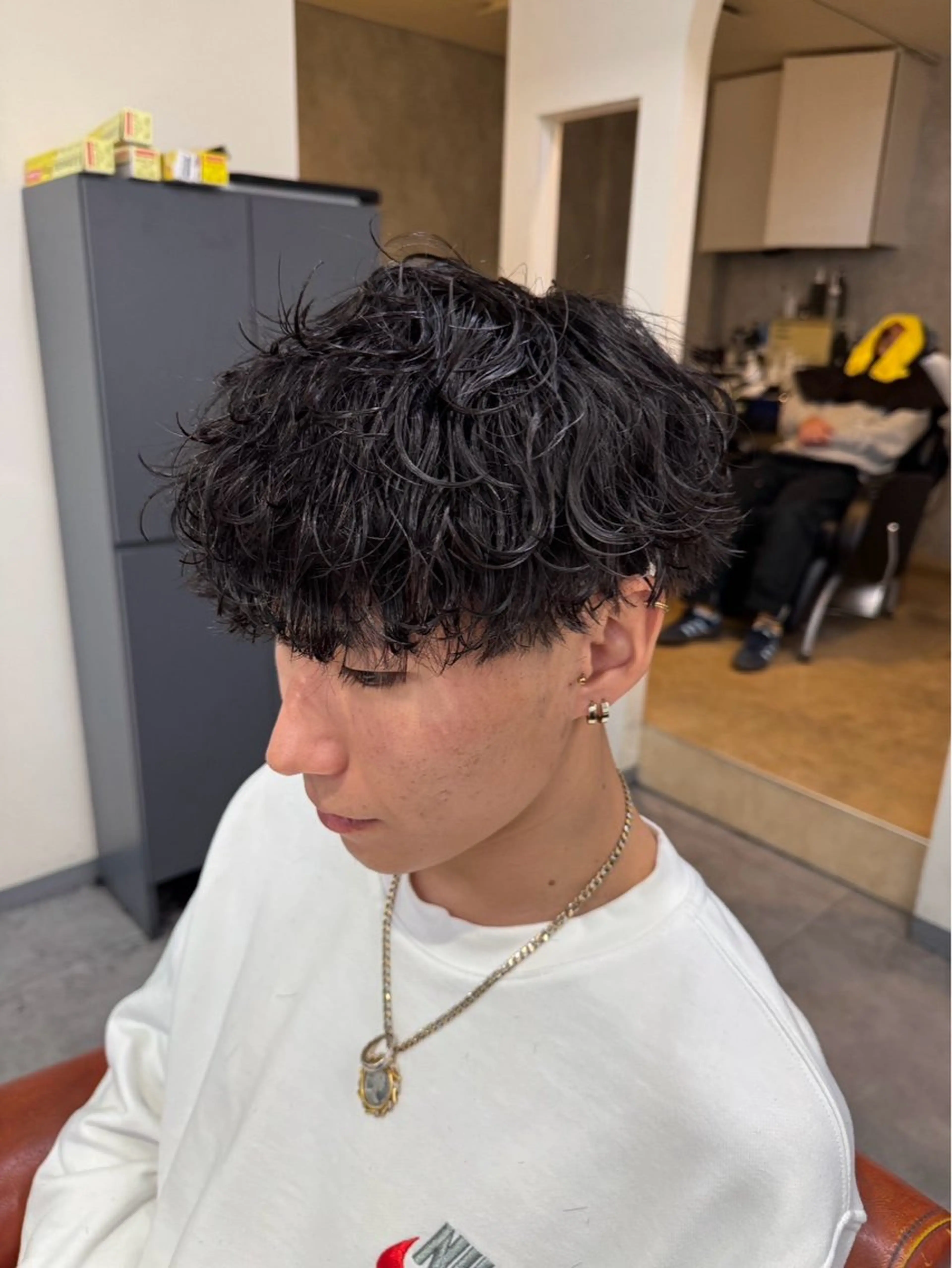 ショート カラー パーマ メンズ メンズ/パーマ/ 京都駅/井上光のヘアスタイル