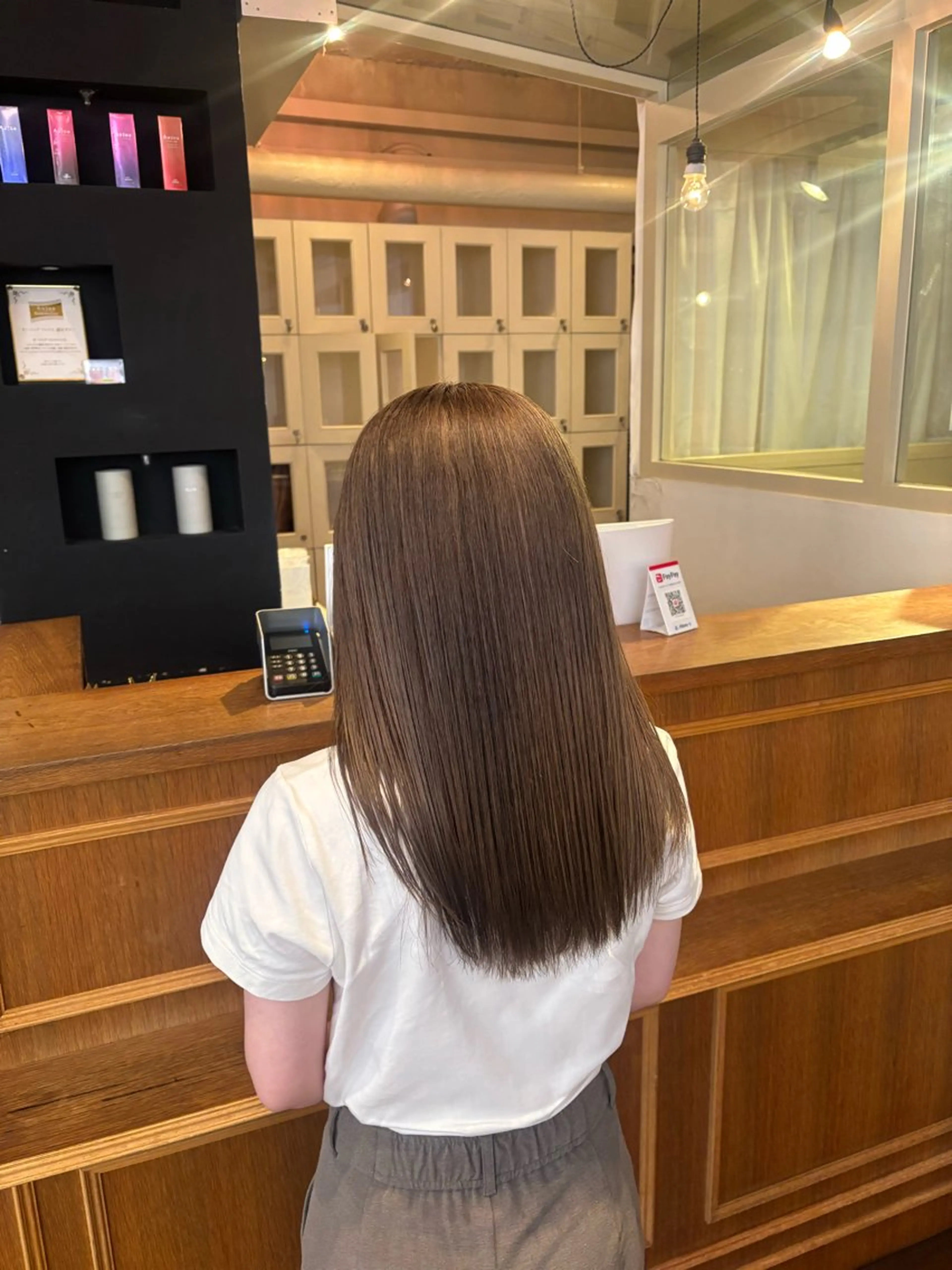 ロング カラー ヘアカラー トリートメント くいた あやなのヘアスタイル