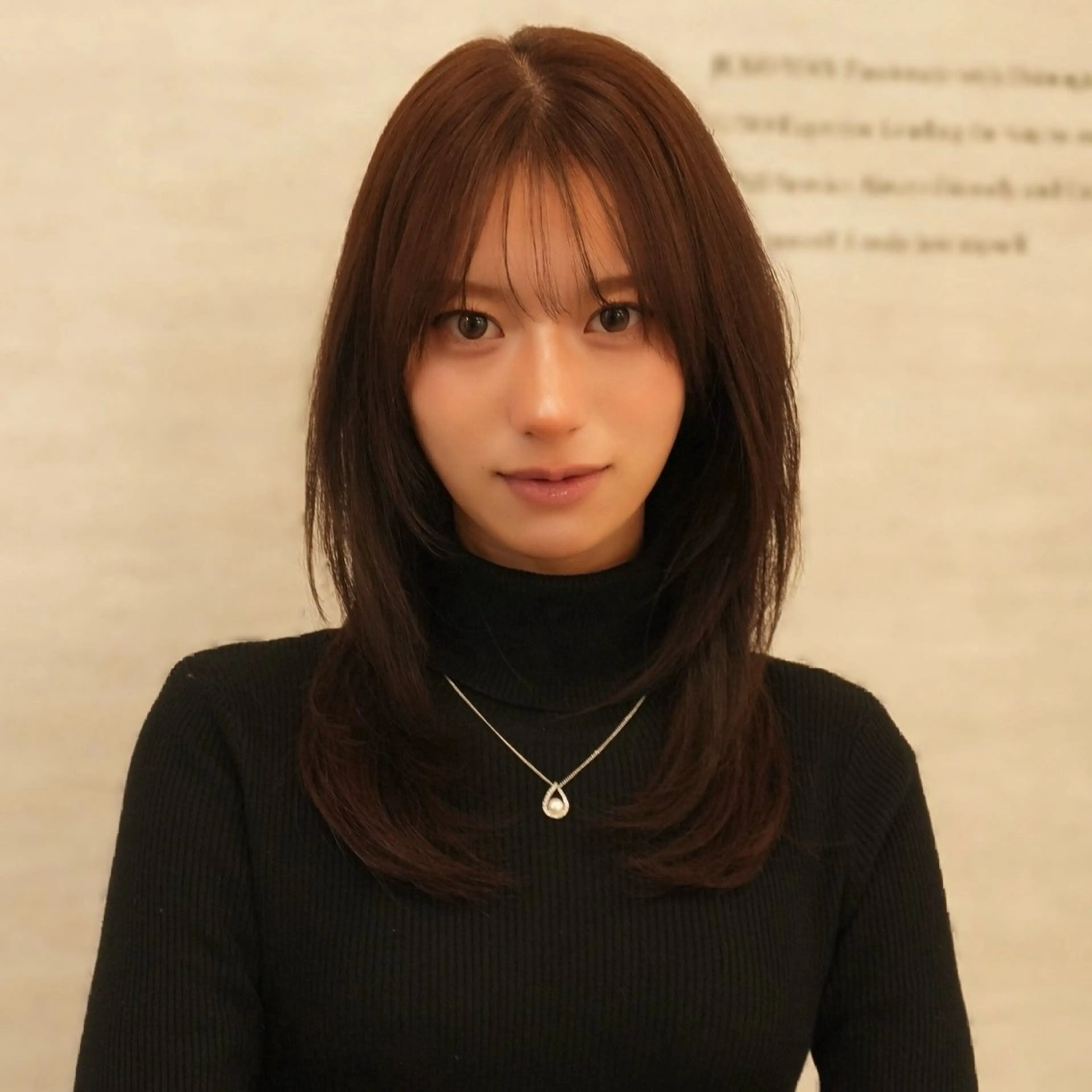 セミロング 顔周りカット 韓国風ヘア 似合わせカット 小顔カット カット ヘアカラー トリートメント 韓国ヘア/レイヤー/ 透明感カラー/SHUのヘアスタイル