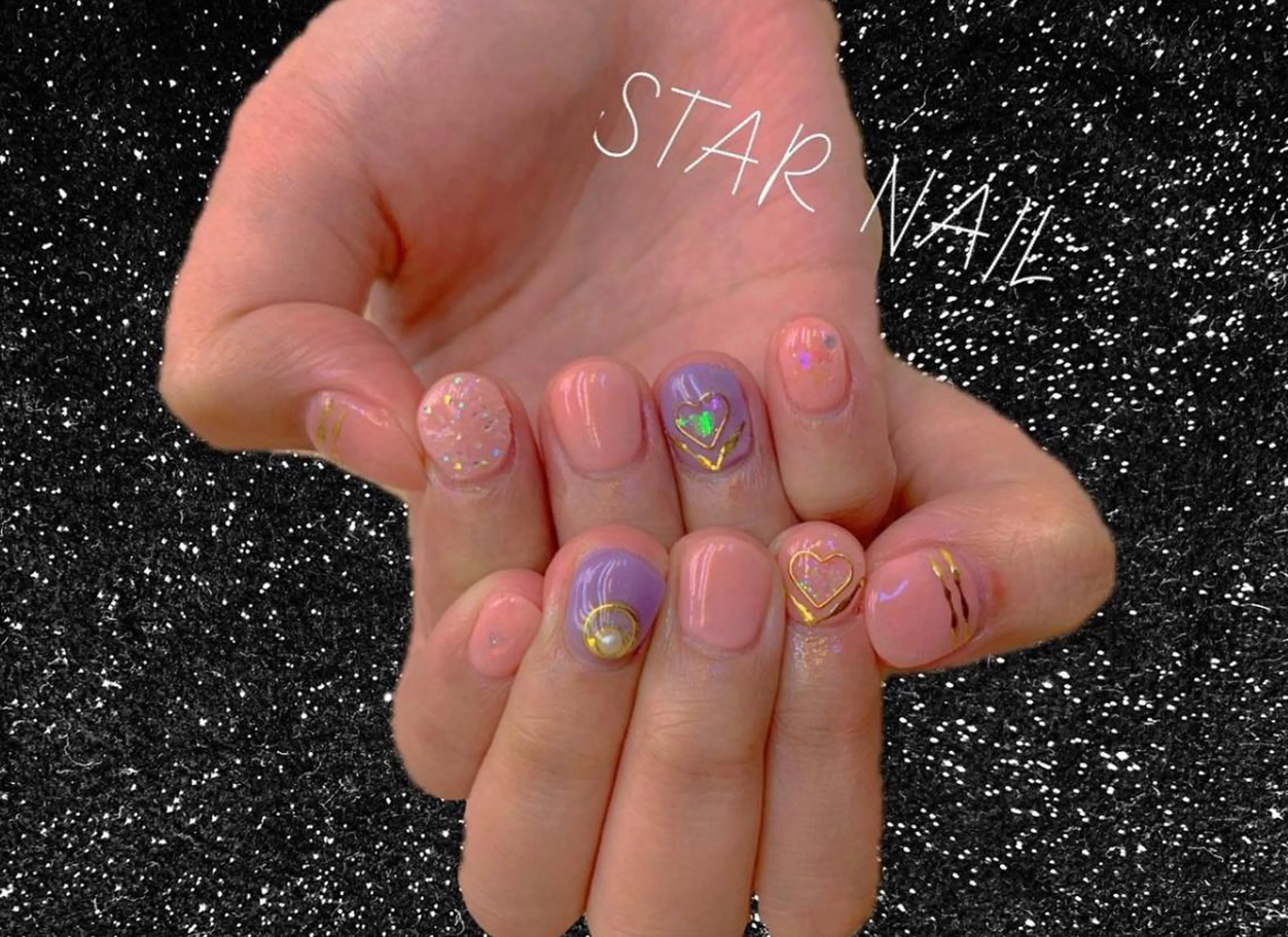 ネイル 持ち込み ピンク パープル STAR NAILのネイルデザイン
