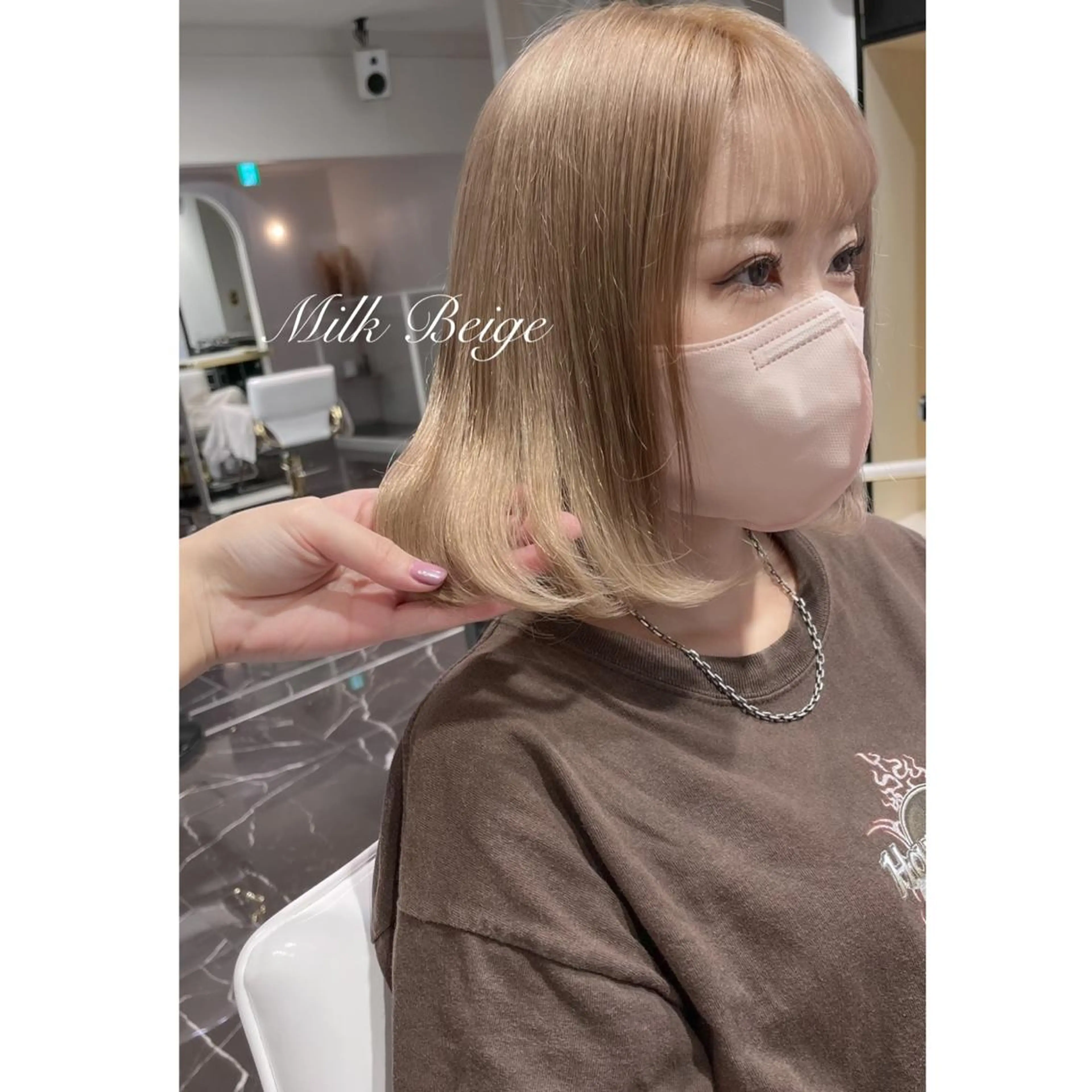 ミディアム カラー ブリーチ ヘアカラー miyu /トレンド カラー×艶髪のヘアスタイル