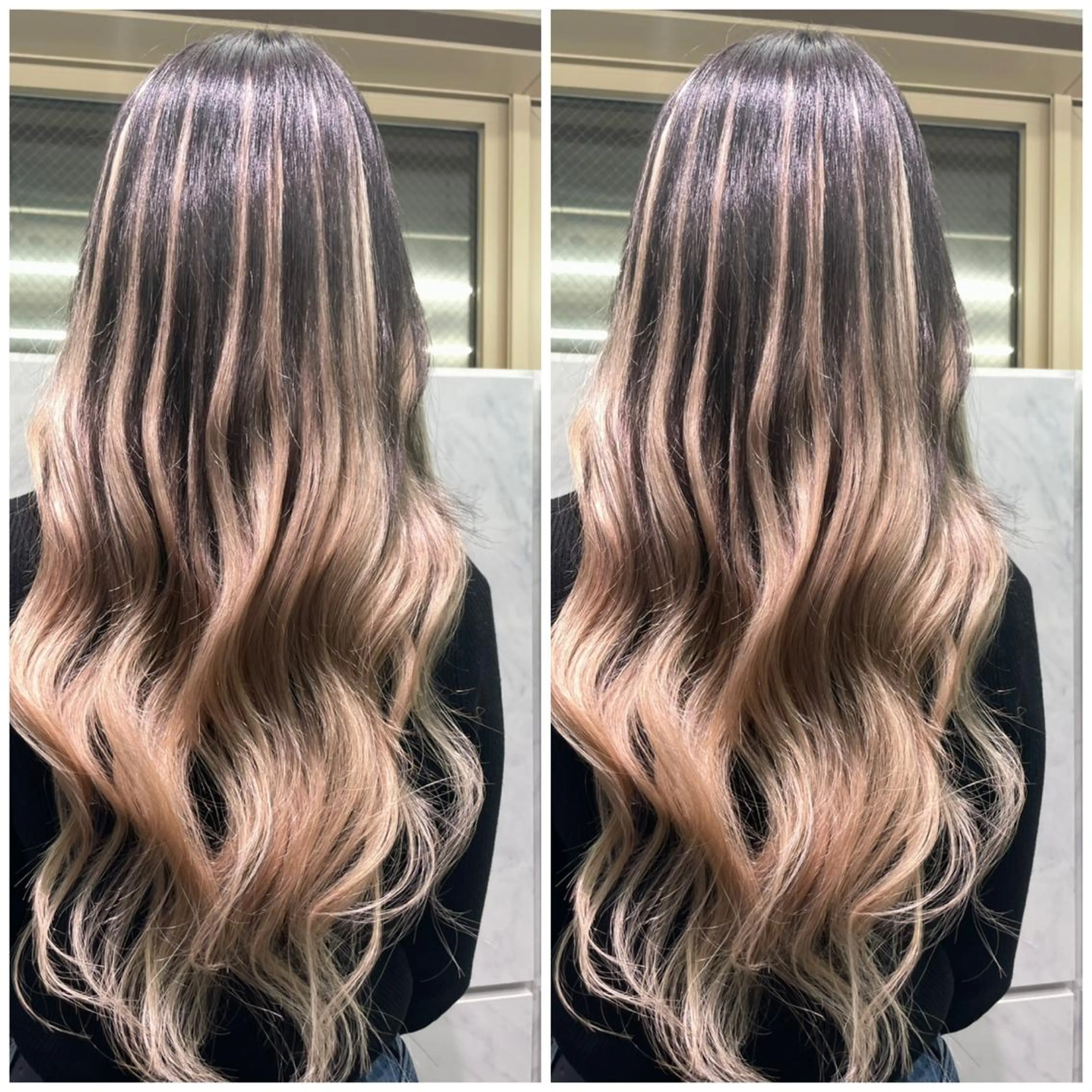 ロング プルエクステ エクステ ハイライト レイヤーカット カット ヘアカラー エクステ 🦋プルエクステ ARISA🦋のヘアスタイル