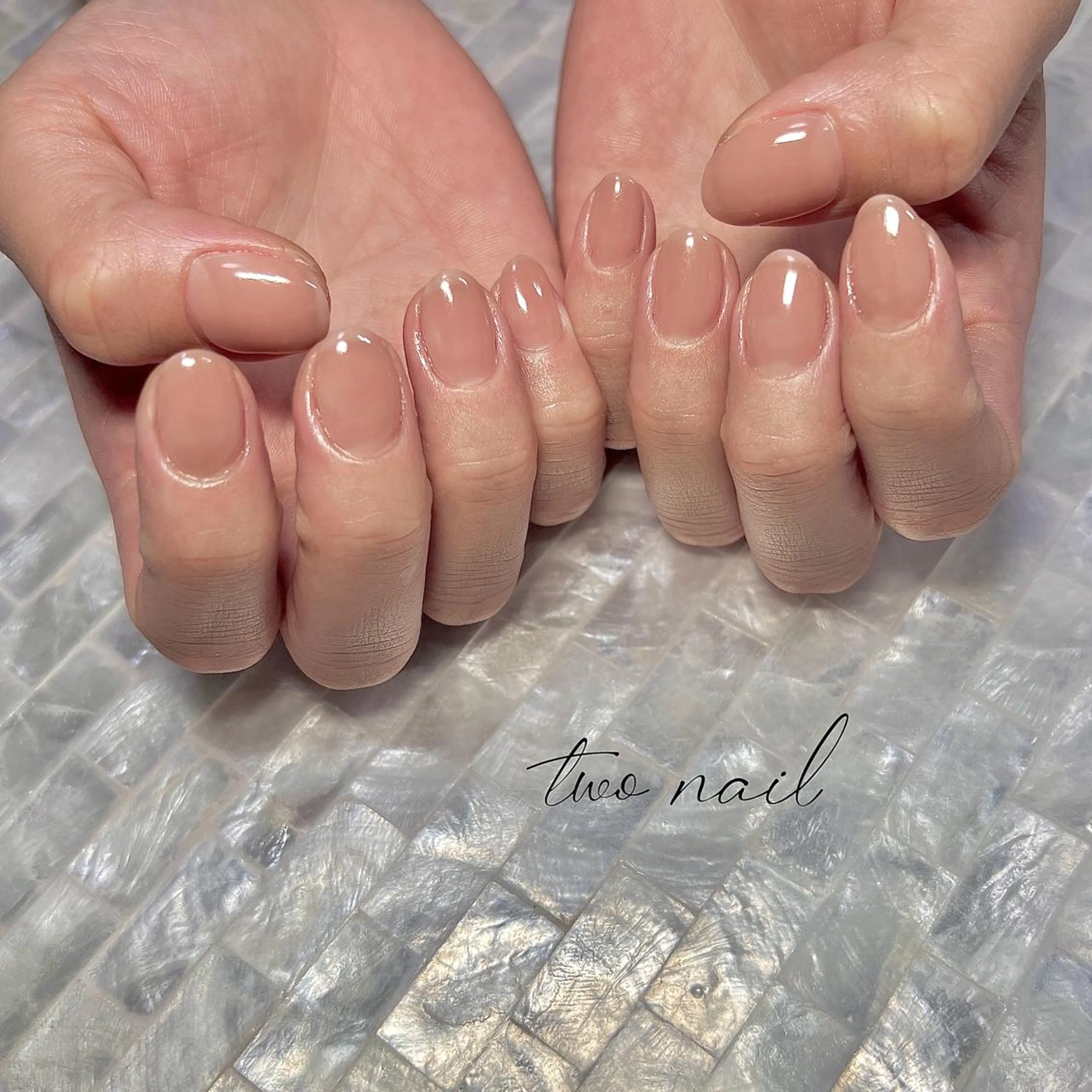 ネイル アートネイル ブラウン フットネイル ハート ニュアンスネイル ハンドネイル two nailのネイルデザイン