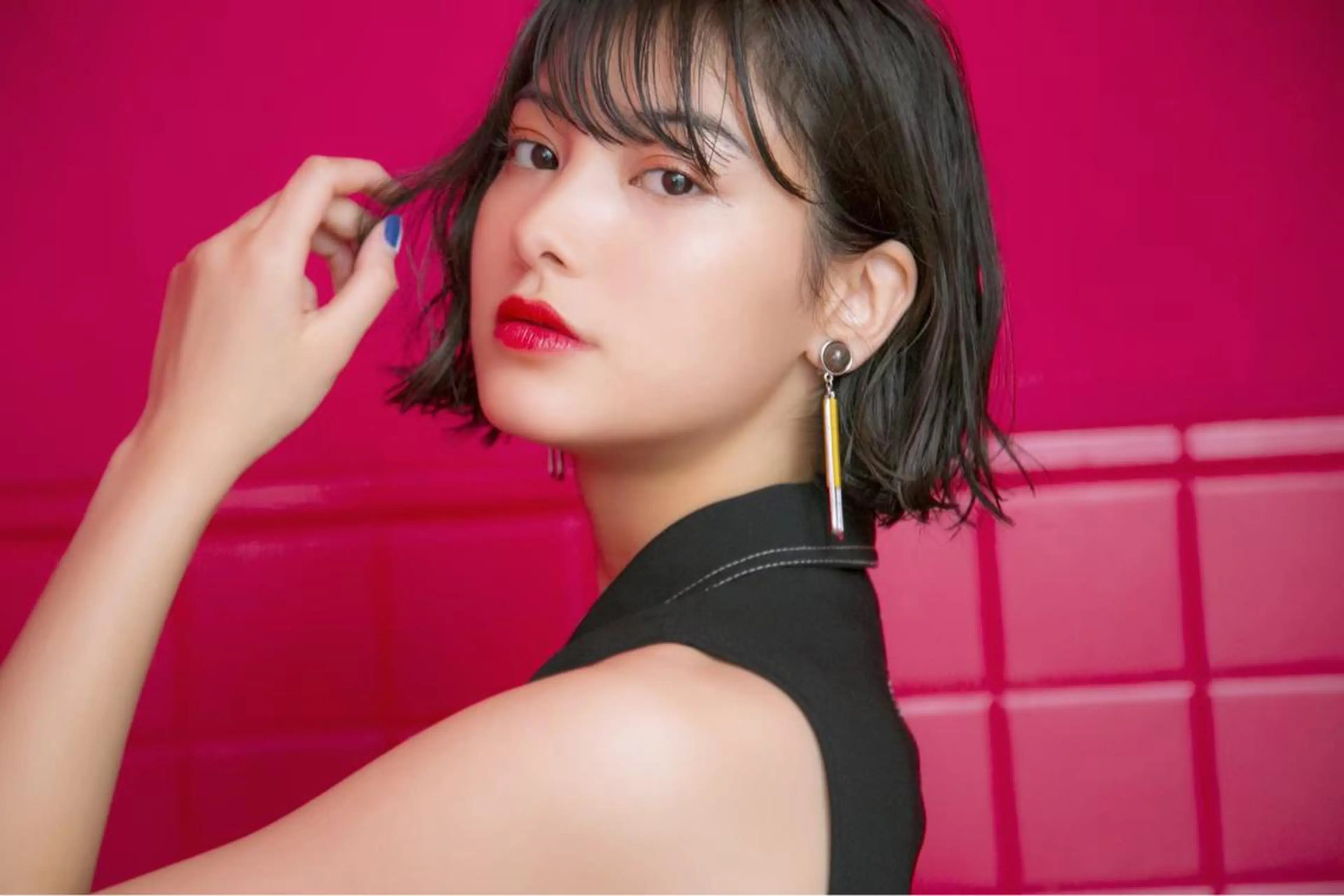 カラー 山崎/ボブ縮毛矯正 レイヤー髪質改善のヘアスタイル